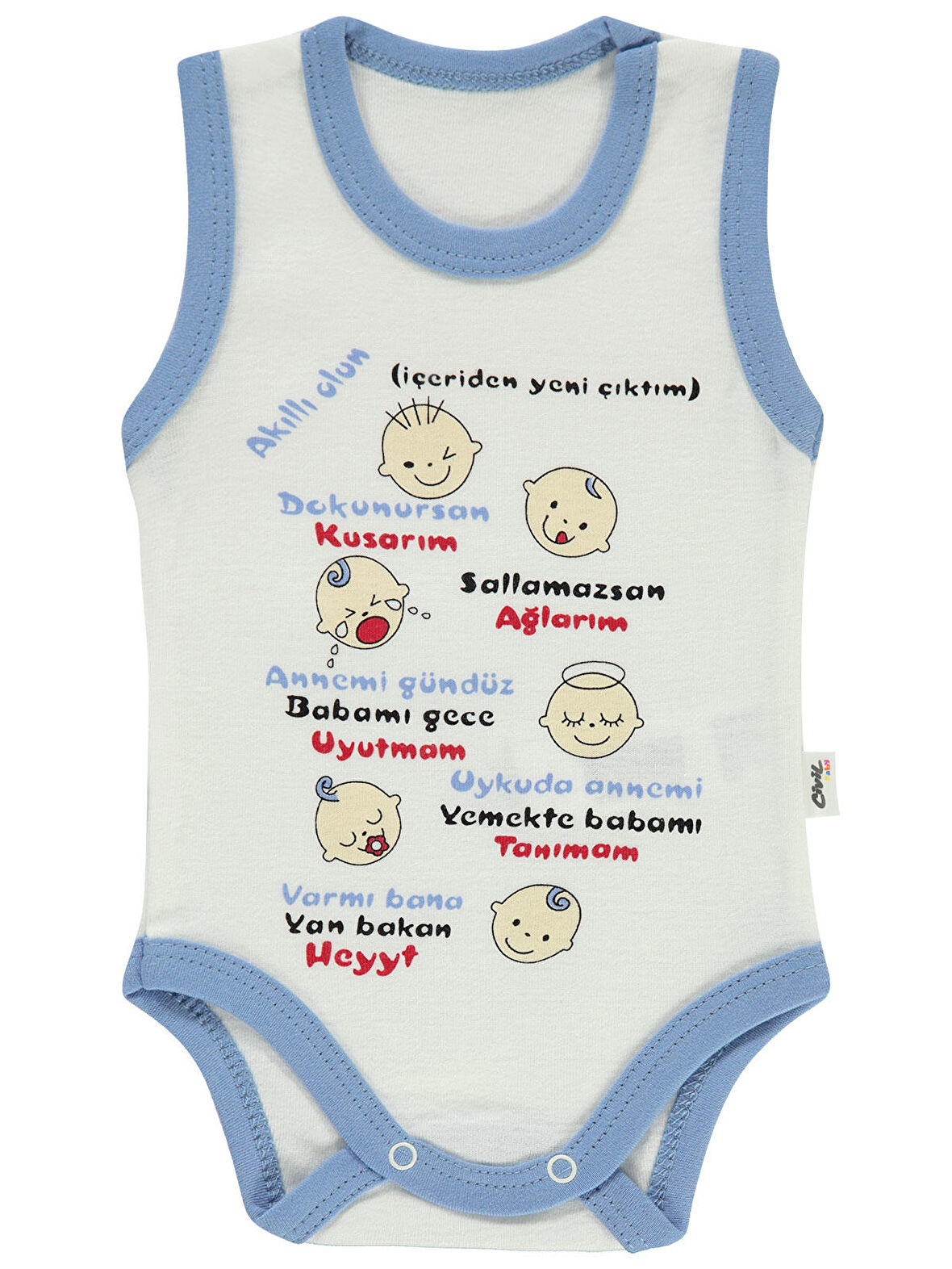 Civil Baby Bebek Çıtçıtlı Badi 1-24 Ay Mavi