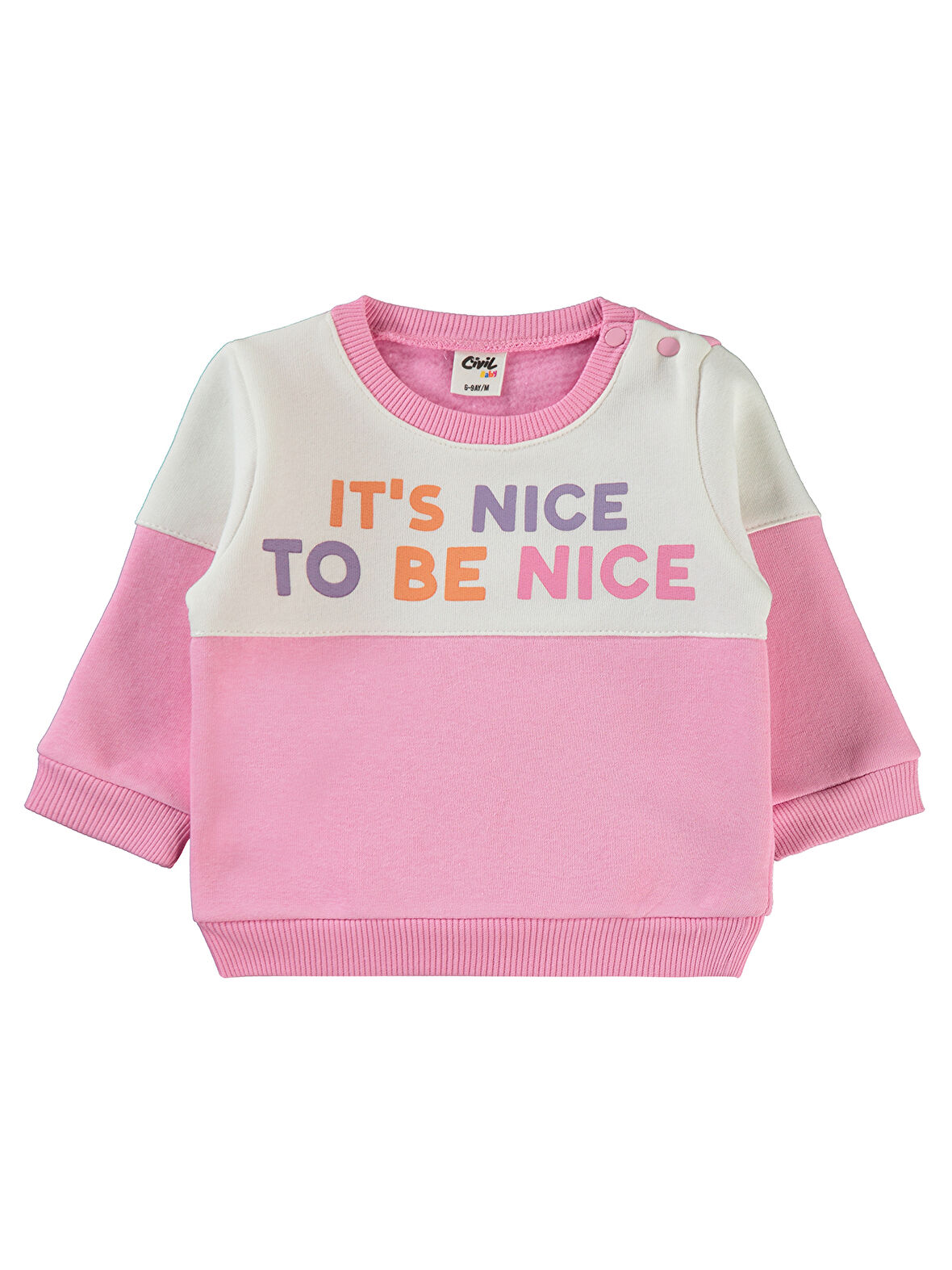 Civil Baby Kız Bebek Sweatshirt 6-18 Ay Pembe