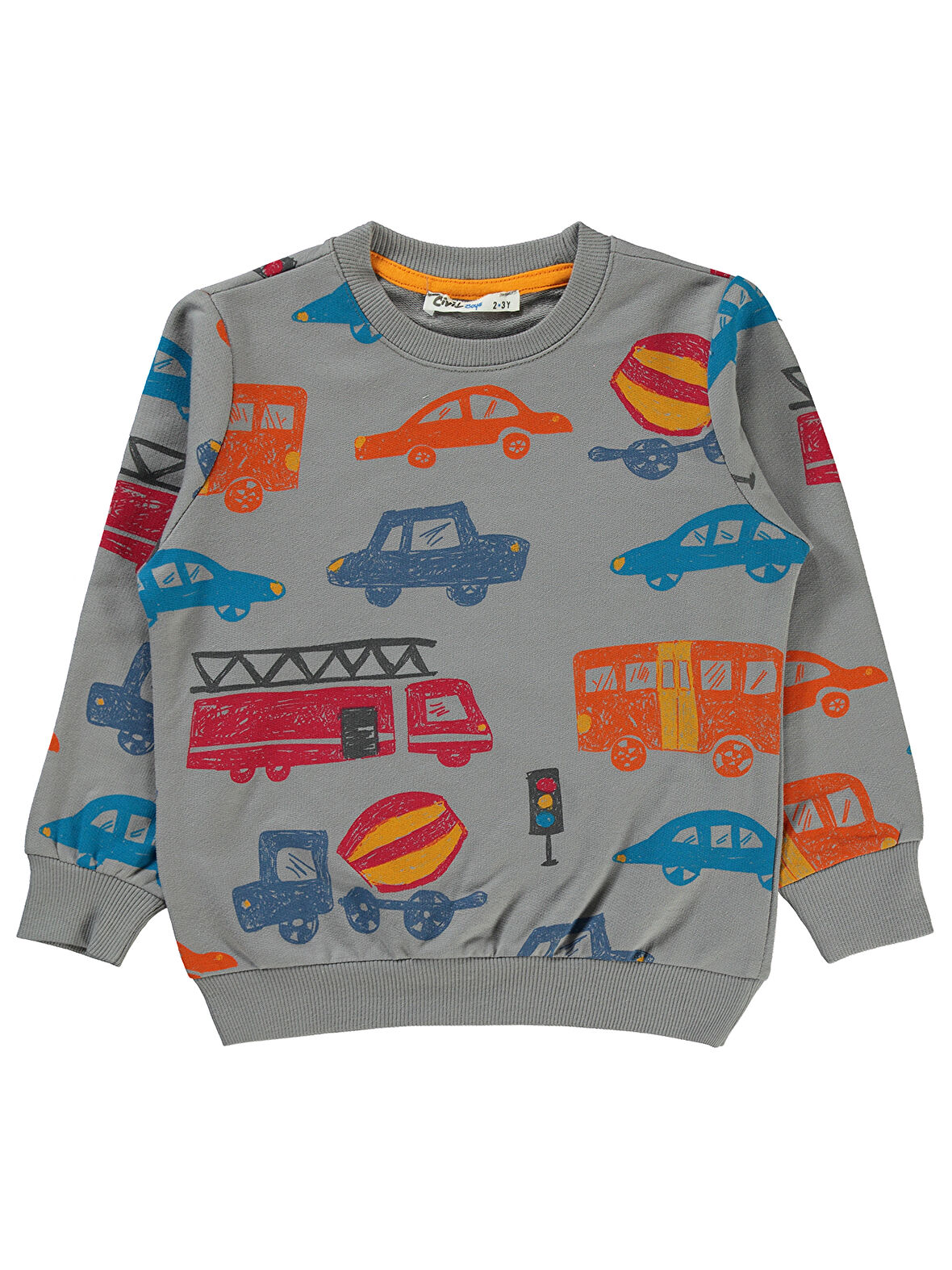 Civil Boys Erkek Çocuk Sweatshirt 2-5 Yaş Gri Rengi