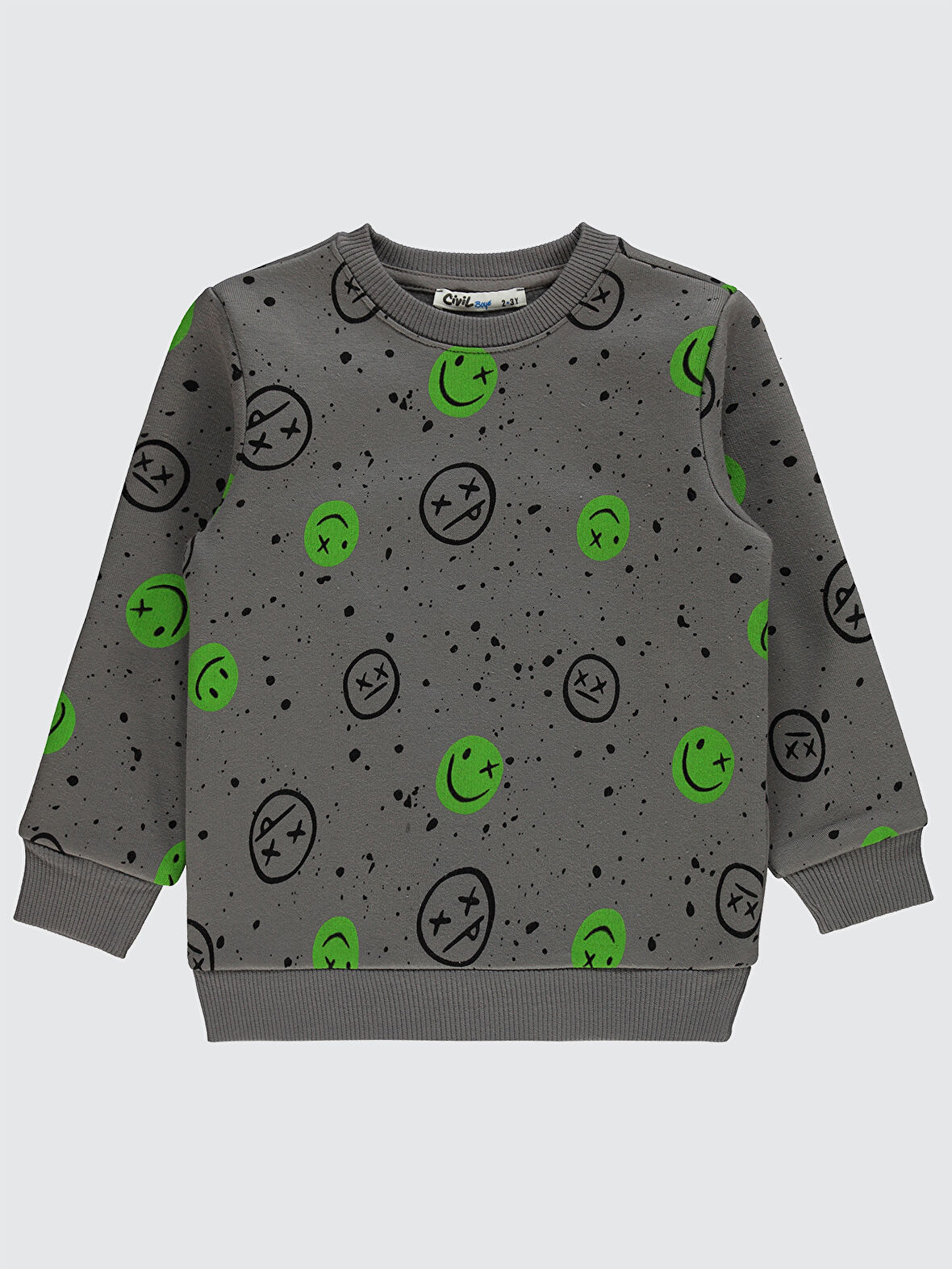 Civil Boys Erkek Çocuk Sweatshirt 2-5 Yaş Antrasit