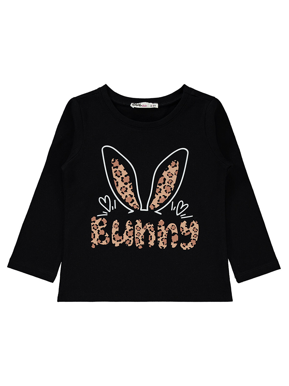 Civil Girls Kız Çocuk Sweatshirt 2-5 Yaş Siyah