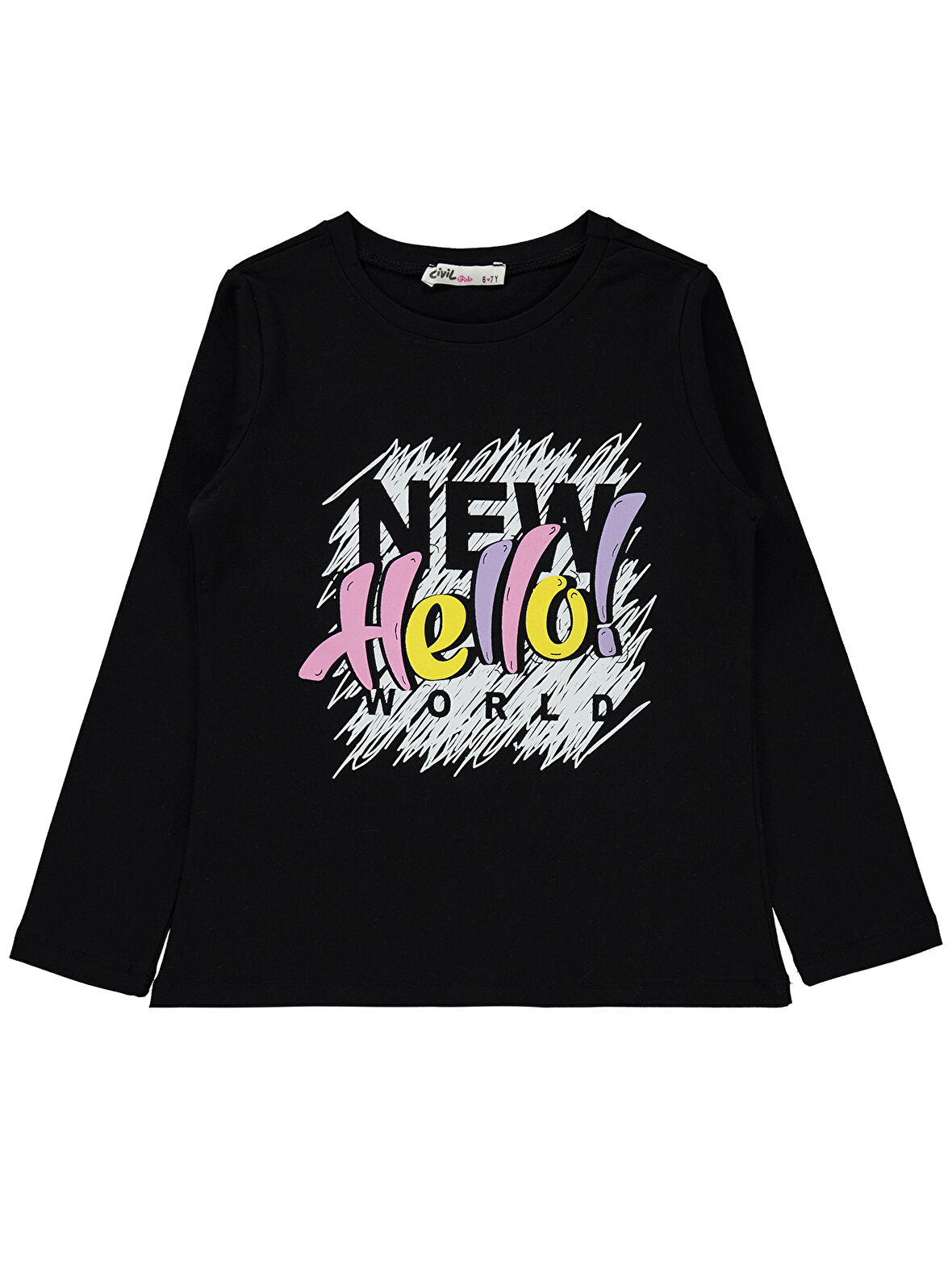 Civil Girls Kız Çocuk Sweatshirt 6-9 Yaş Siyah