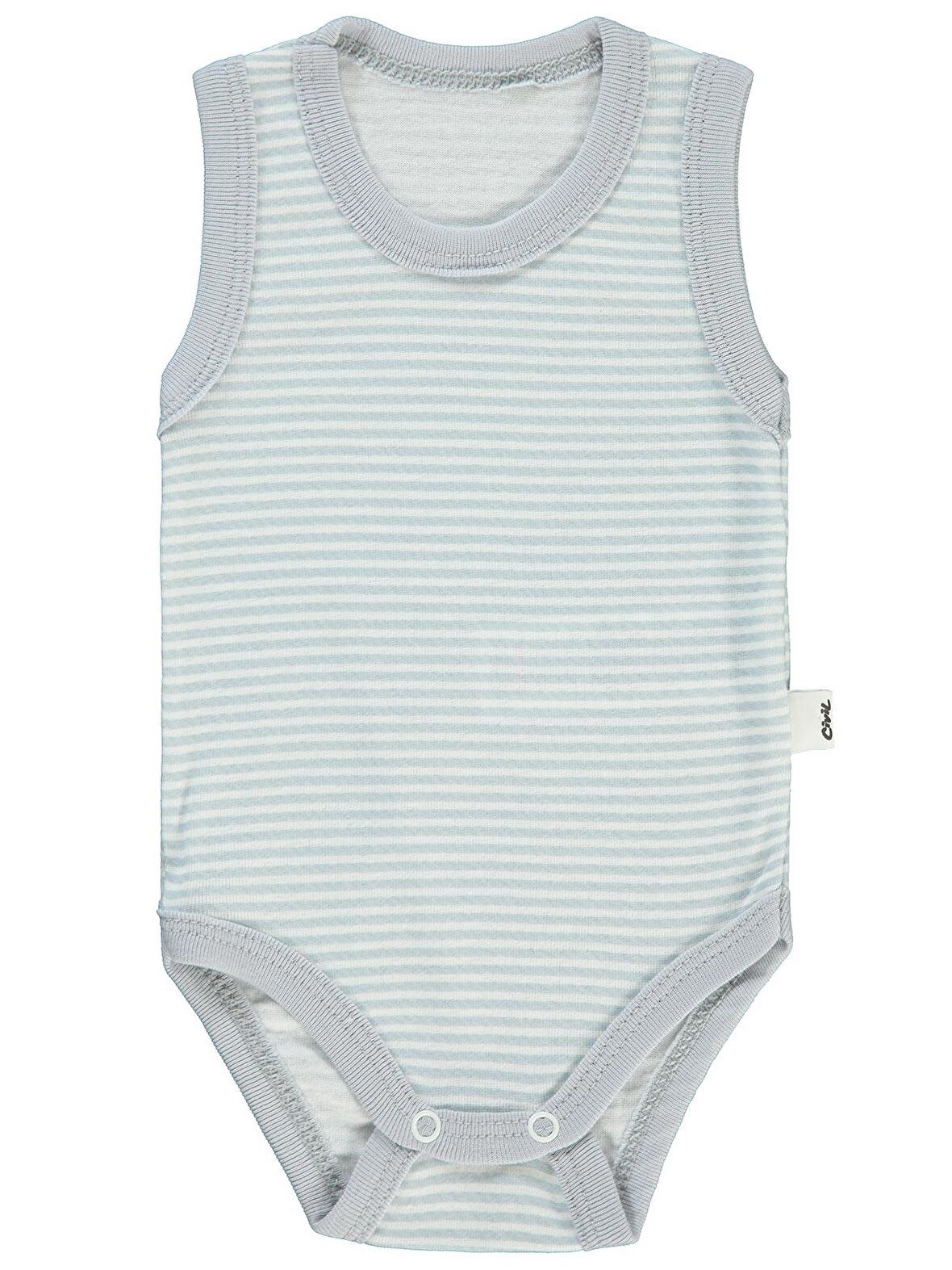 Civil Baby Bebek Çıtçıtlı Badi 1-36 Ay Gri