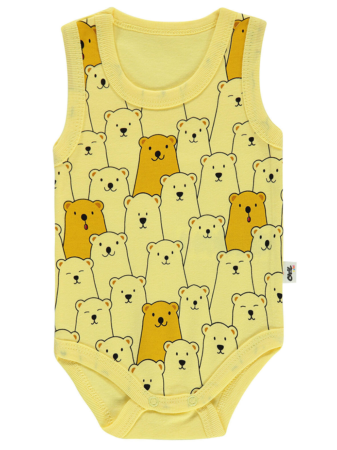 Civil Baby Erkek Bebek Çıtçıtlı Badi 1-36 Ay Sarı