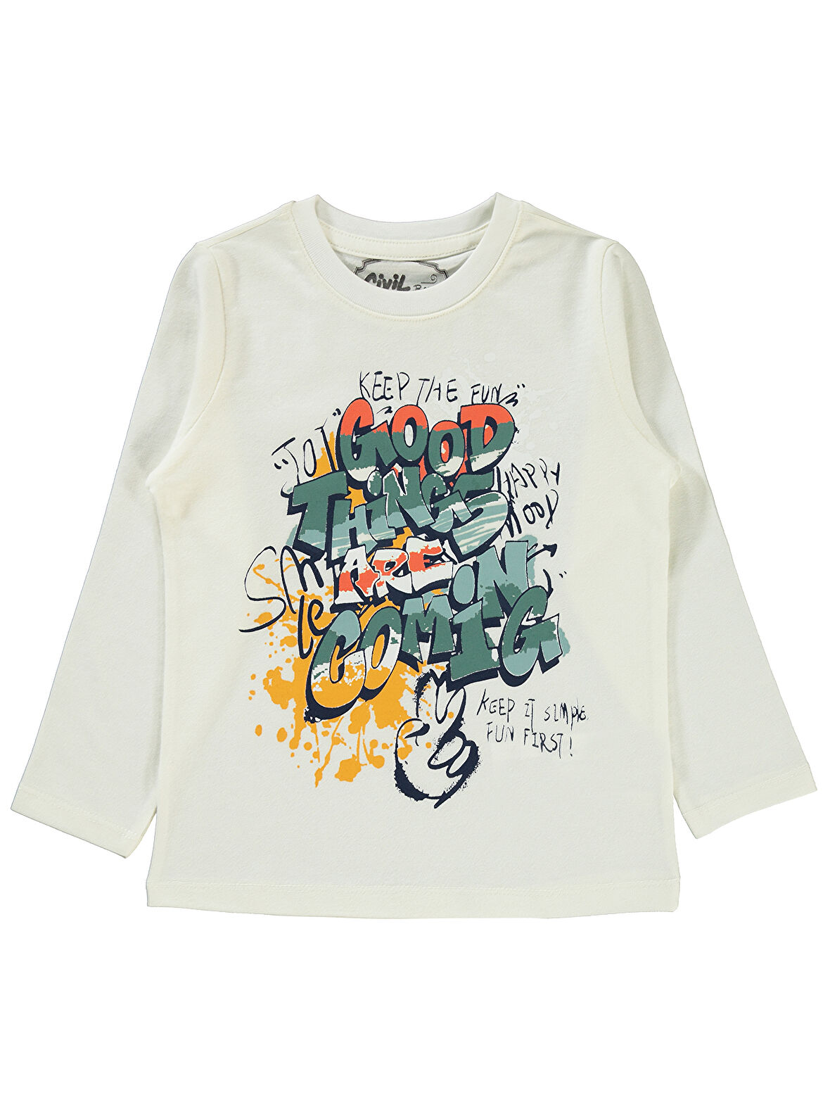 Civil Boys Erkek Çocuk Sweatshirt 2-5 Yaş Ekru