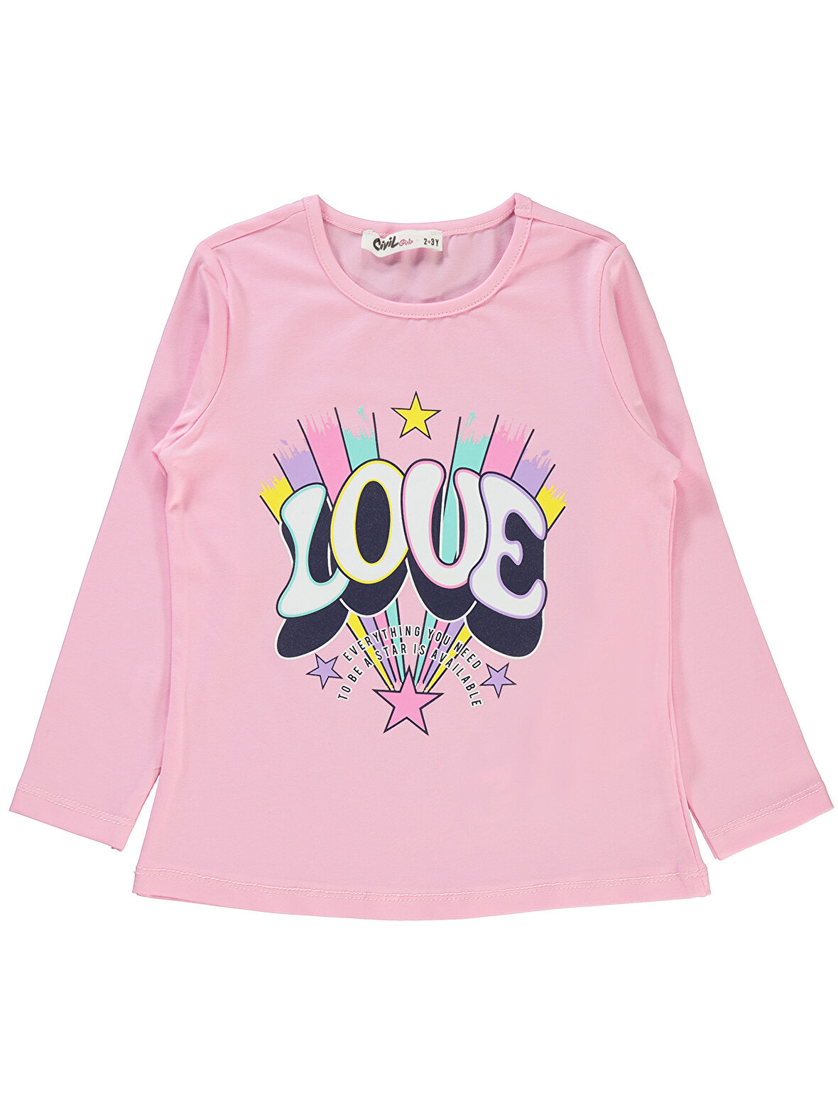 Civil Girls Kız Çocuk Sweatshirt 2-5 Yaş Gül Pembe