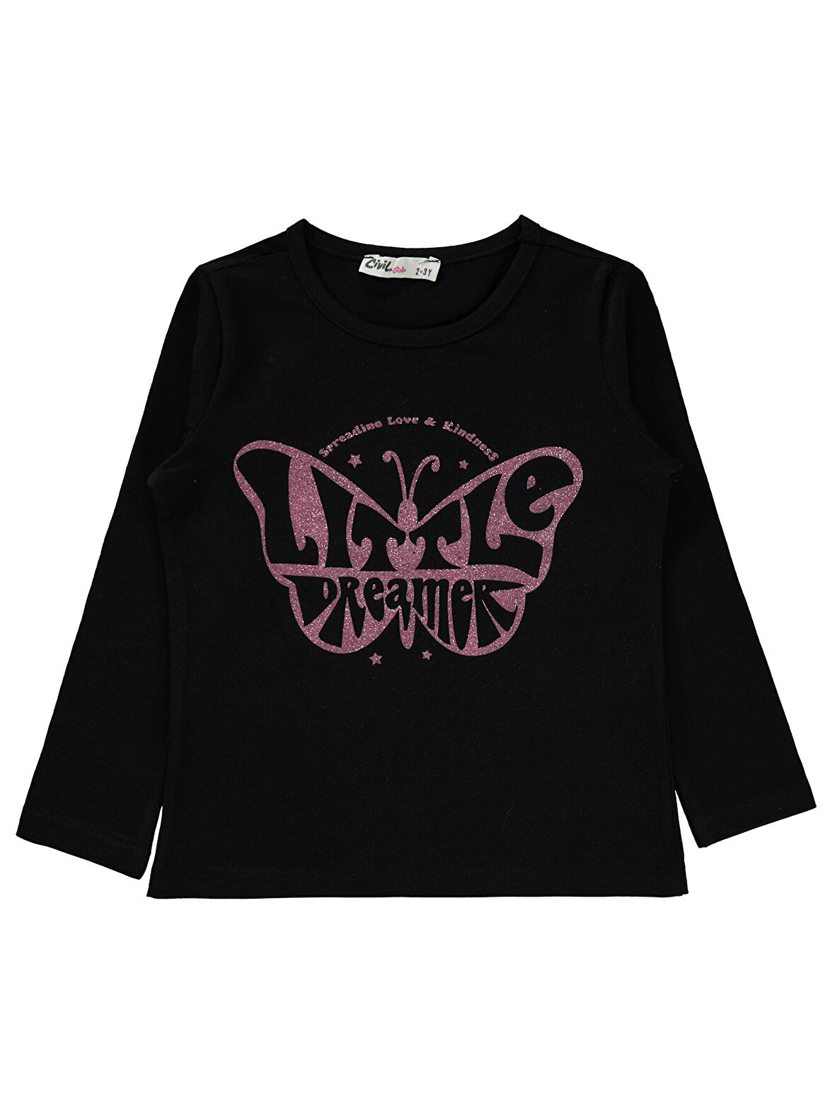 Civil Girls Kız Çocuk Sweatshirt 2-5 Yaş Siyah 