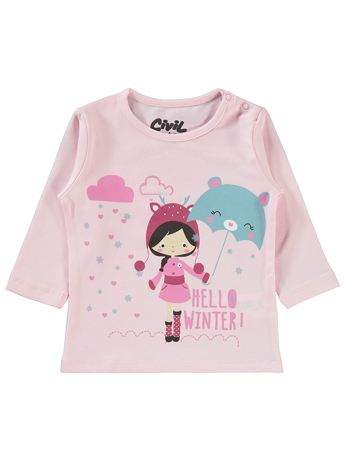 Civil Baby Kız Bebek Sweatshirt 6-18 Ay Tatlı Pembe