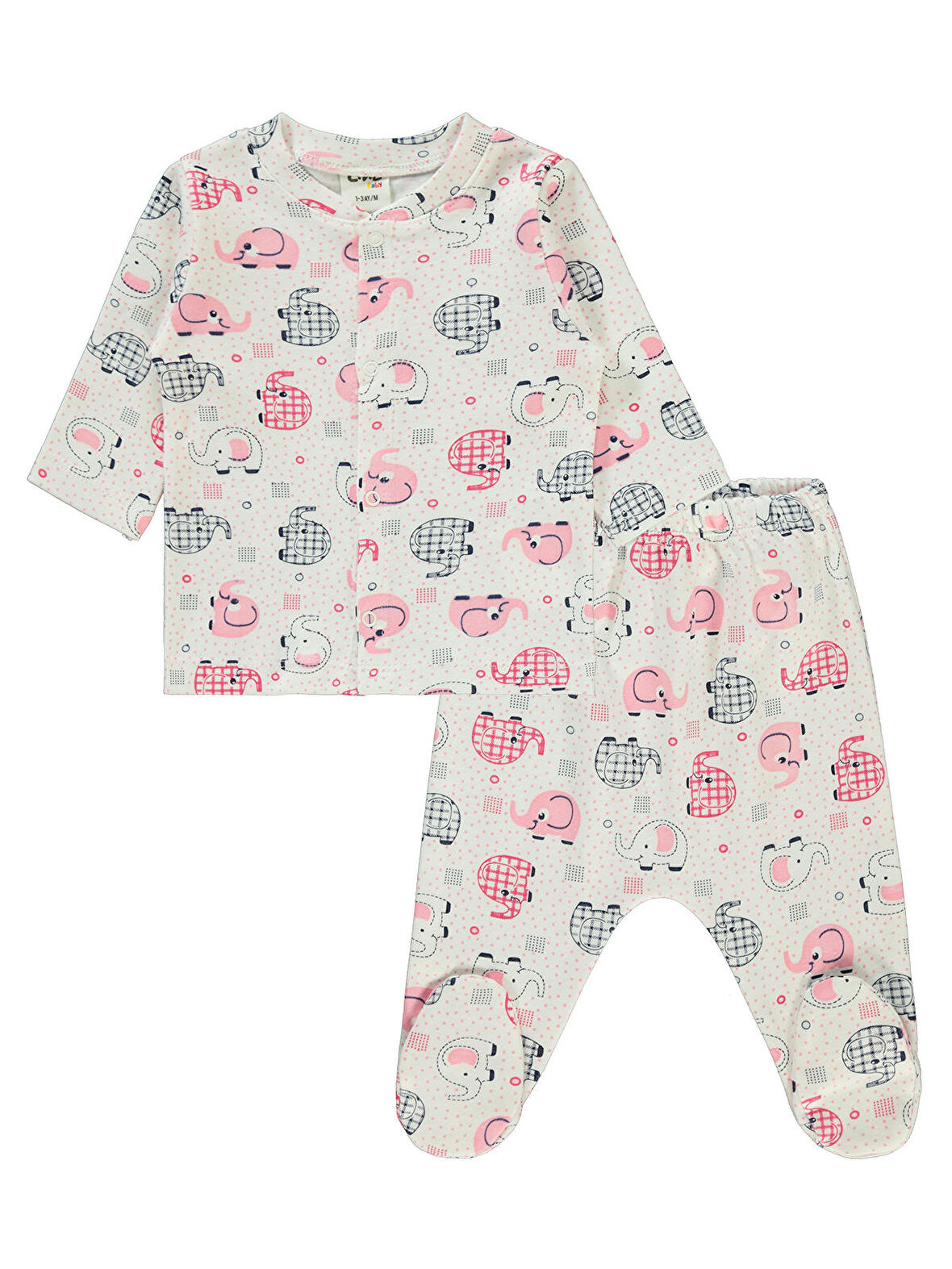 Civil Baby Erkek Bebek Pijama Takımı 1-6 Ay Pembe 