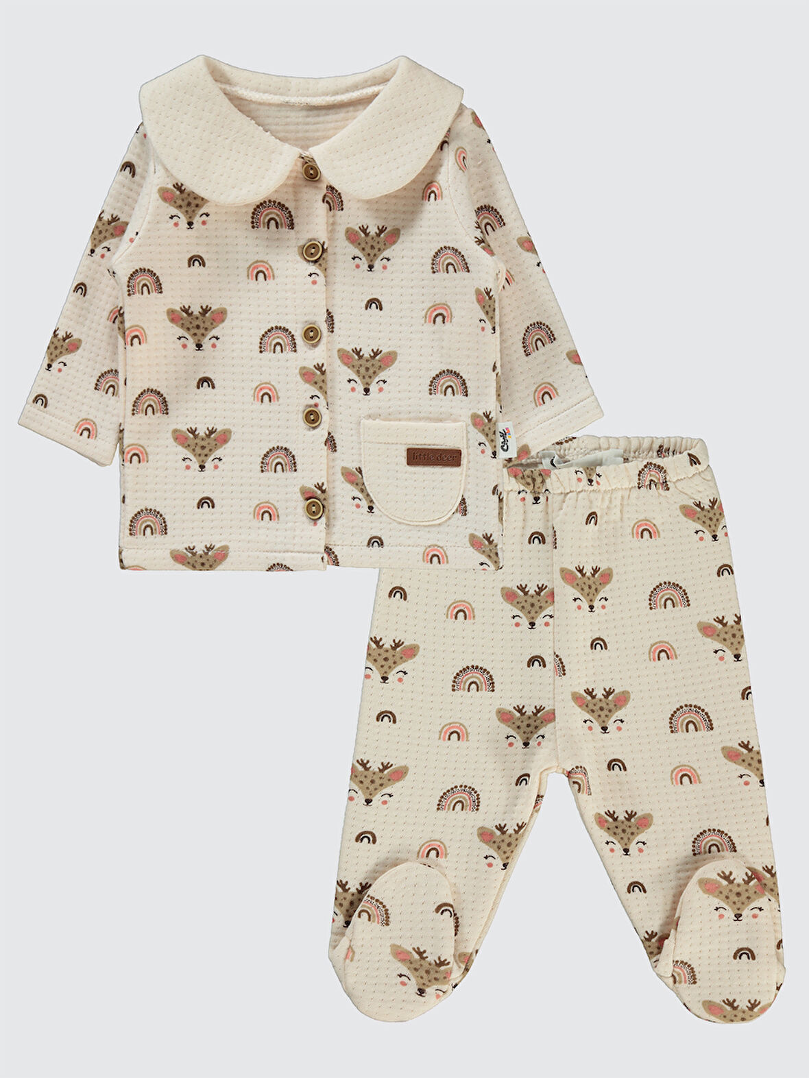 Civil Baby Kız Bebek Pijama Takımı 1-6 Ay  Fil Dişi