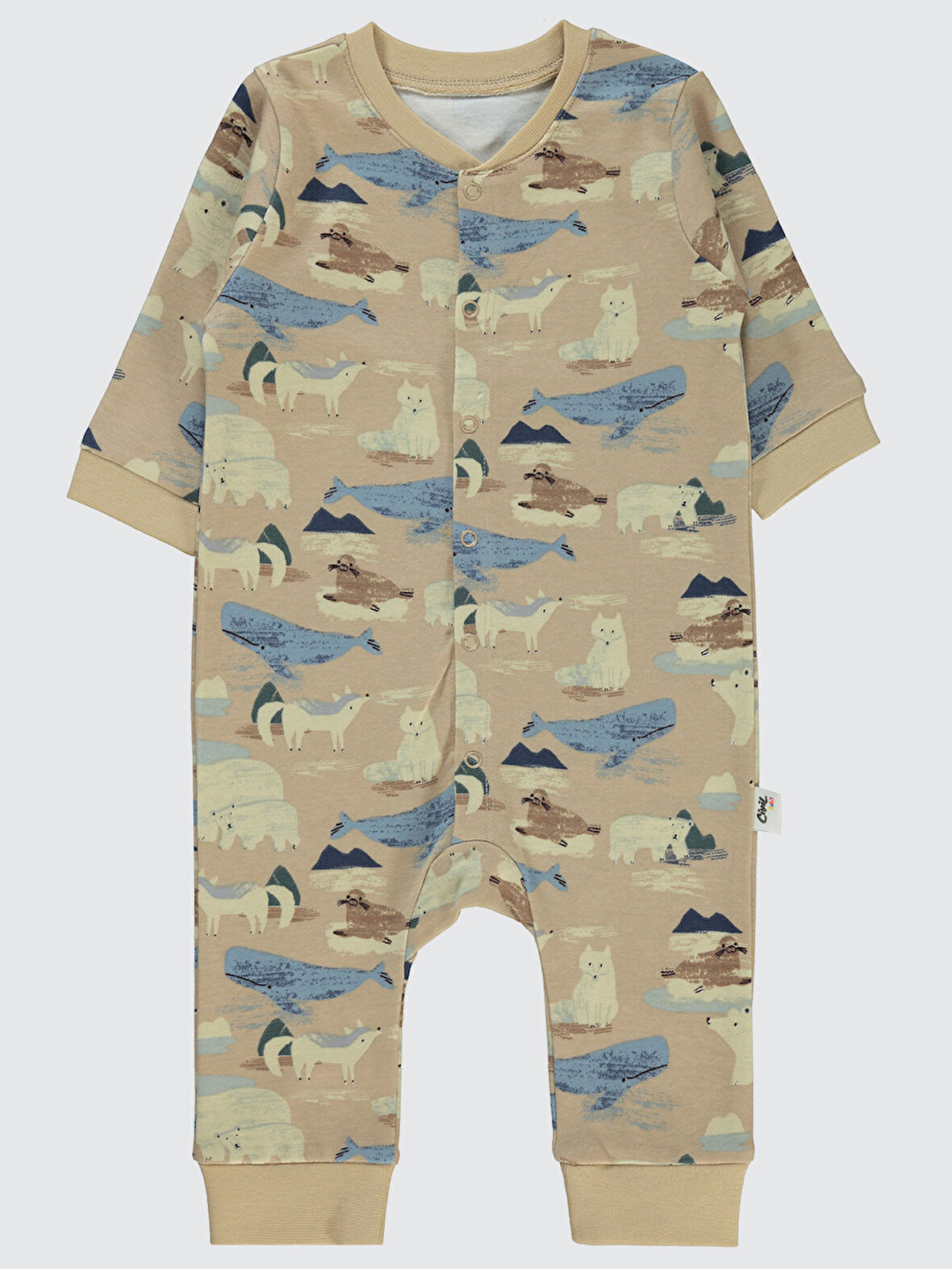 Civil Baby Erkek Bebek Patiksiz Tulum 6-18 Ay Sütlü Kahve