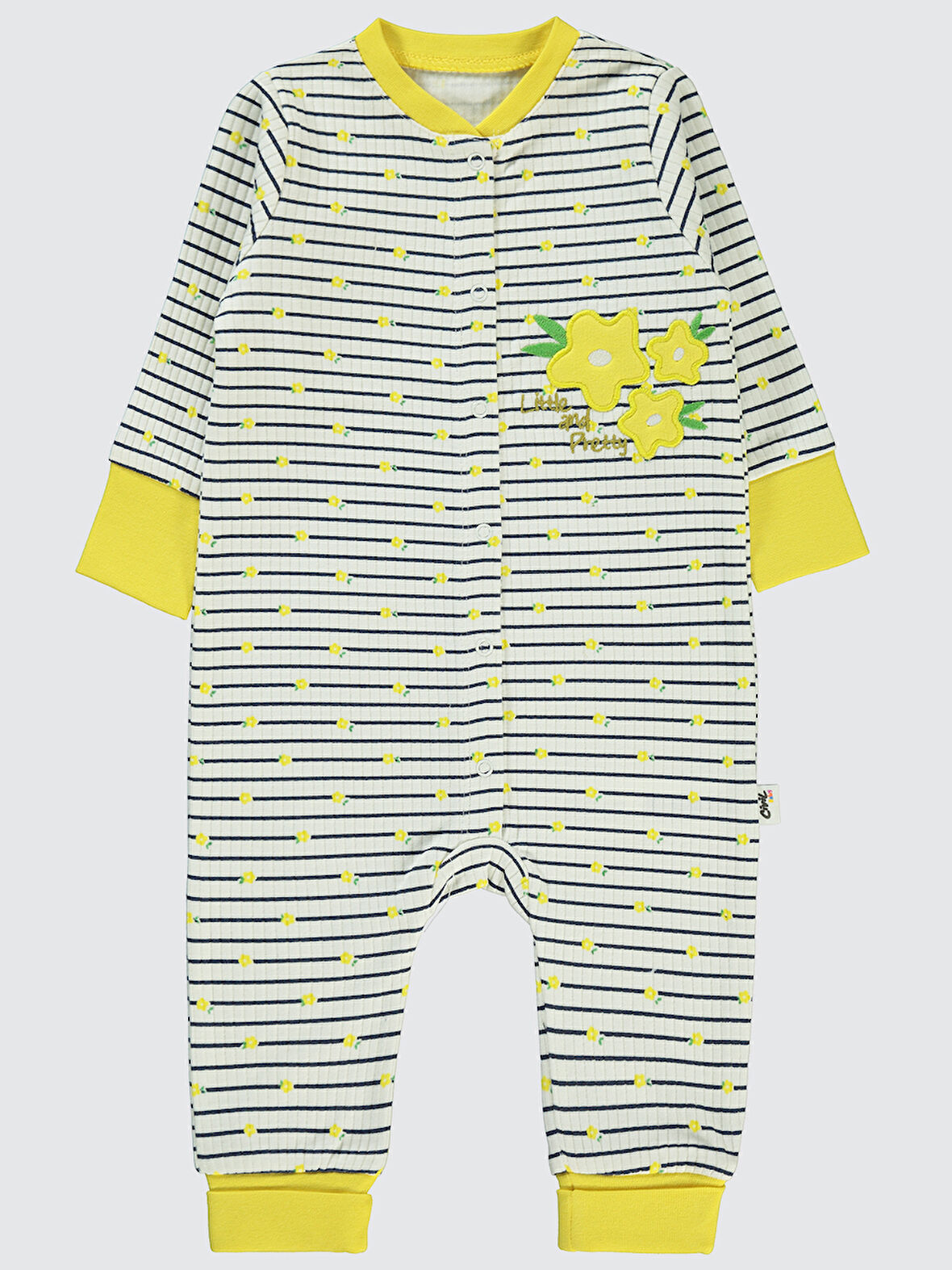 Civil Baby Kız Bebek Patiksiz Tulum 6-18 Ay Sarı