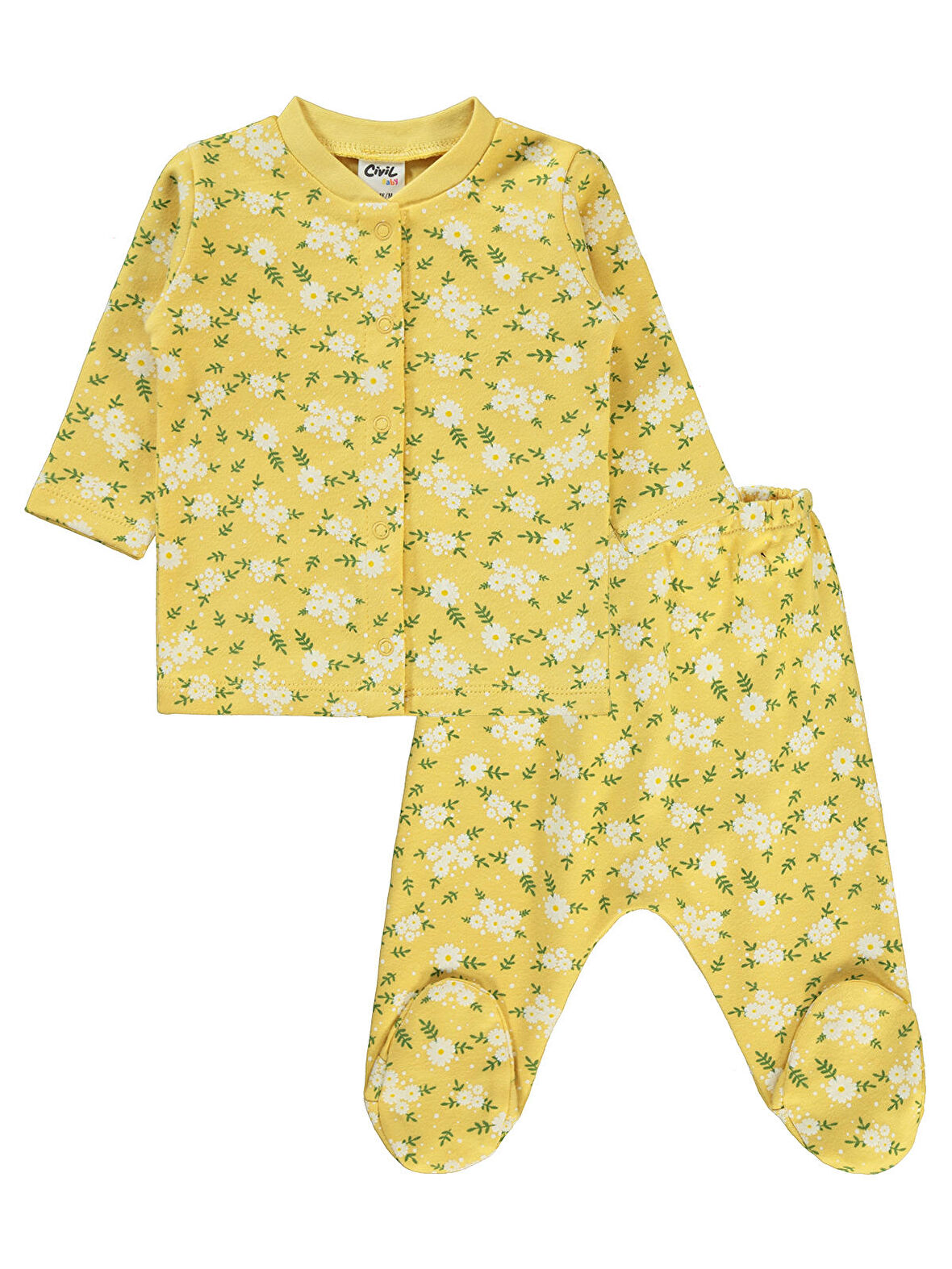 Civil Baby Kız Bebek Pijama Takımı 1-6 Ay Hardal