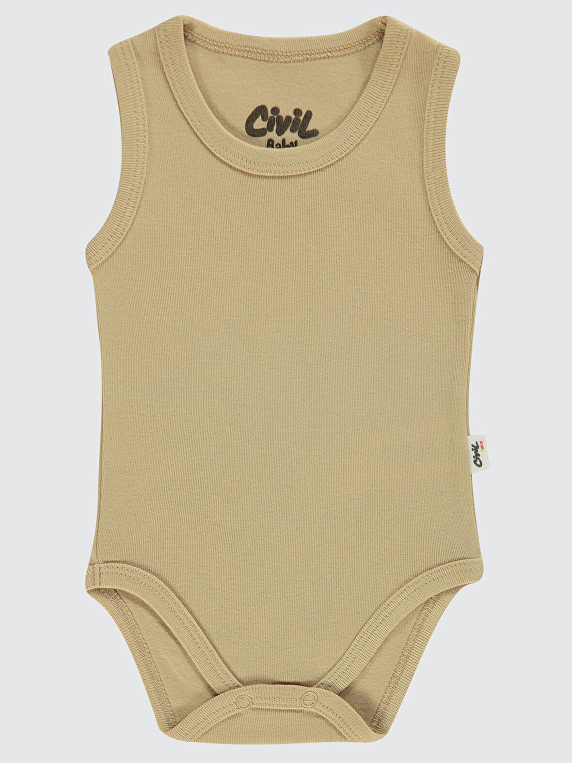 Civil Baby Bebek Çıtçıtlı Badi 0-1 Ay Sütlü Kahve