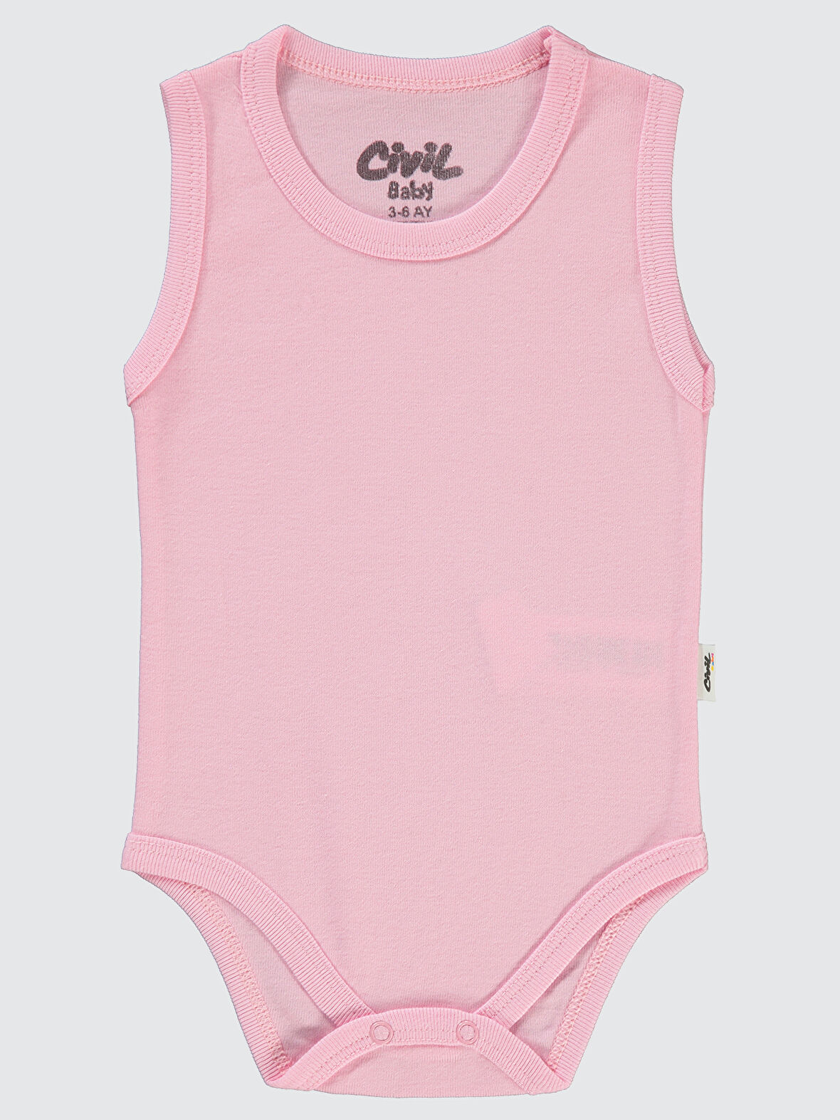 Civil Baby Bebek Çıtçıtlı Badi 3-9 Ay  Pembe
