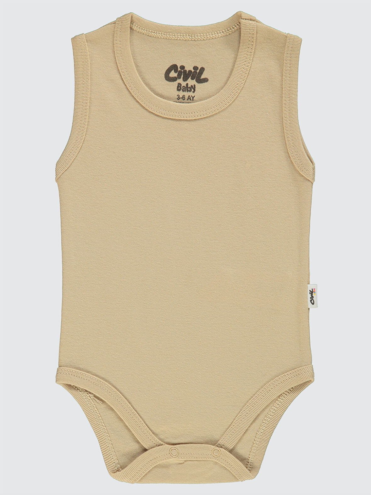 Civil Baby Bebek Çıtçıtlı Badi 3-9 Ay  Sütlü Kahve