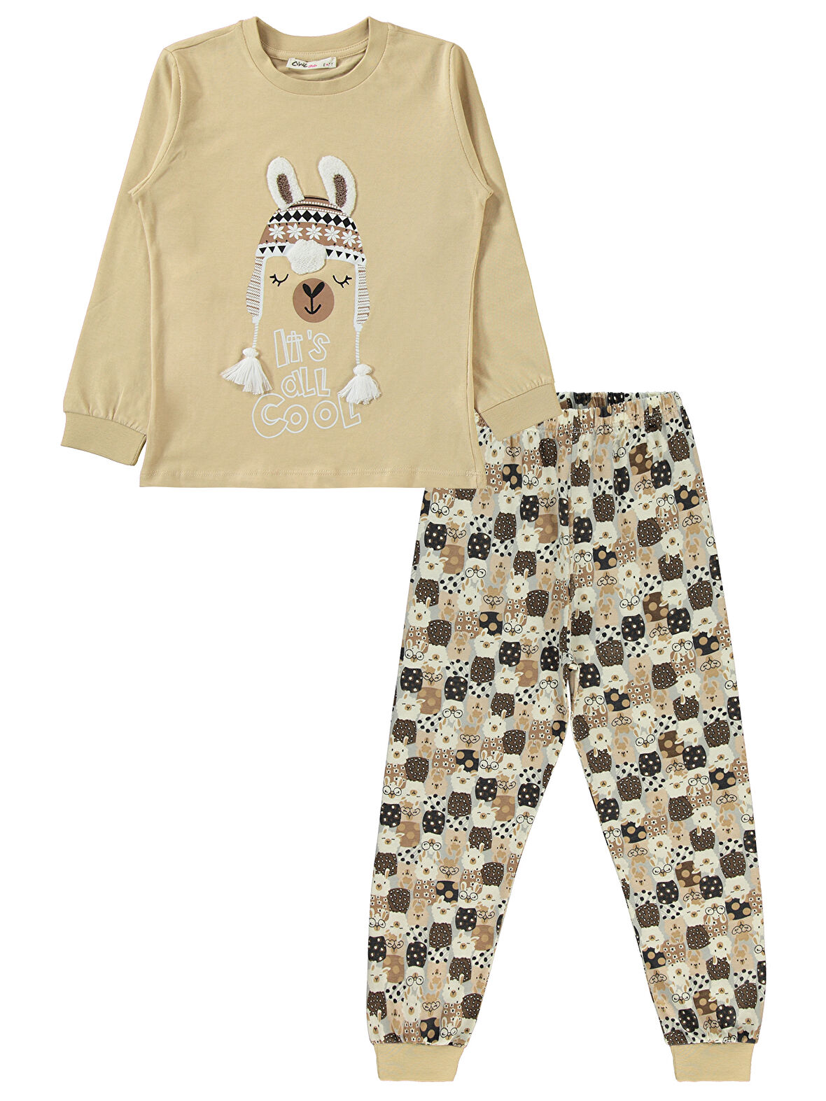 Civil Girls Kız Çocuk Pijama Takımı 6-9 Yaş Yulaf Sütü