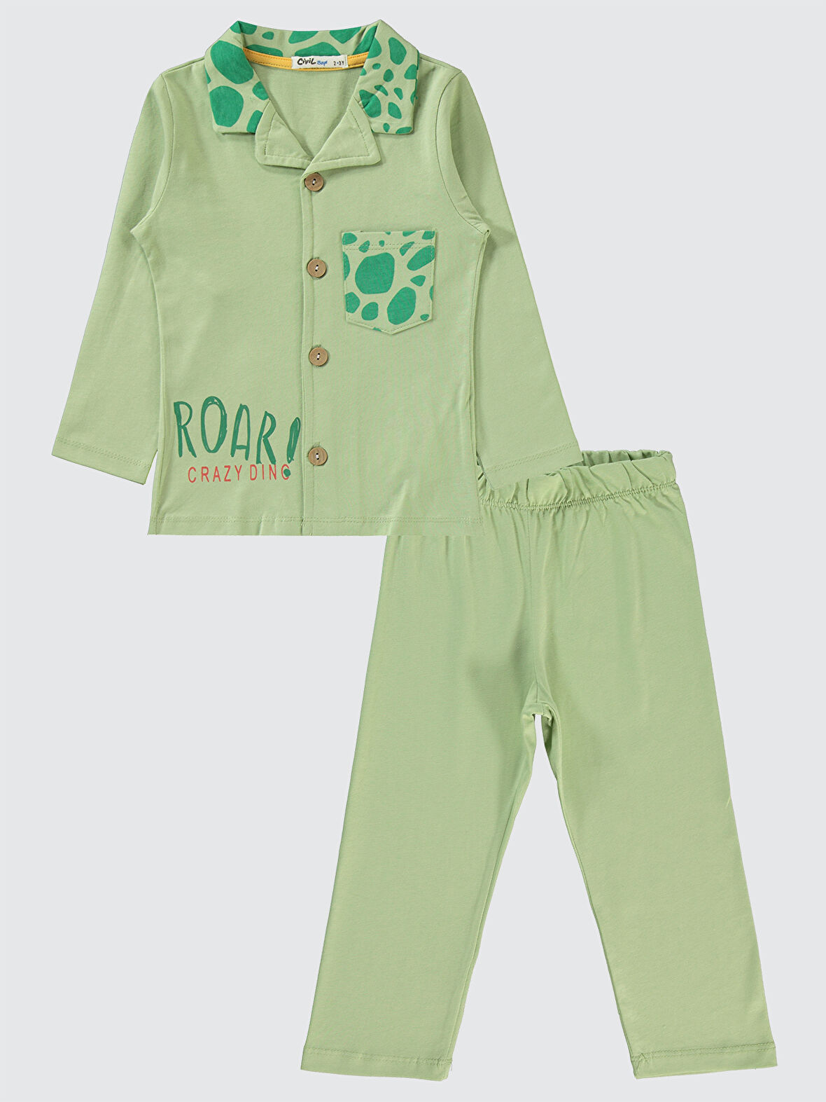 Civil Boys Erkek Çocuk Pijama Takımı 2-5 Yaş  Soft Haki