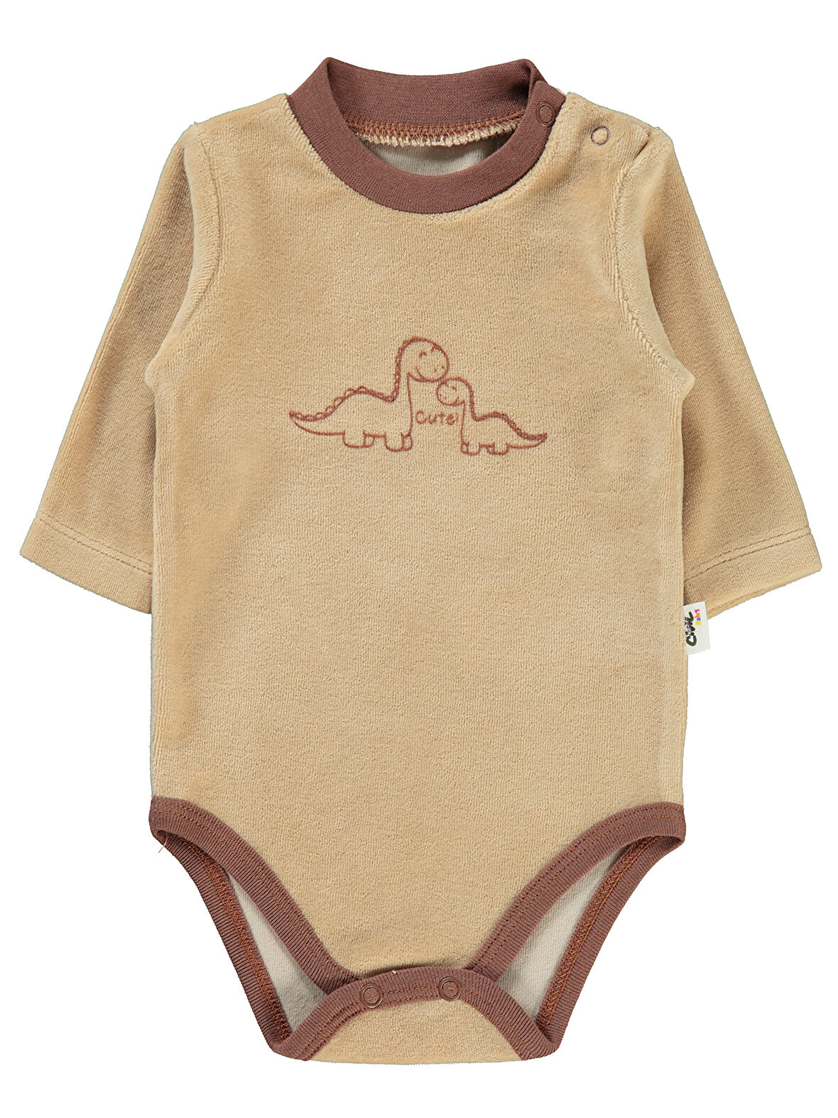 Civil Baby Erkek Bebek Çıtçıtlı Badi 1-18 Ay Sütlü Kahve