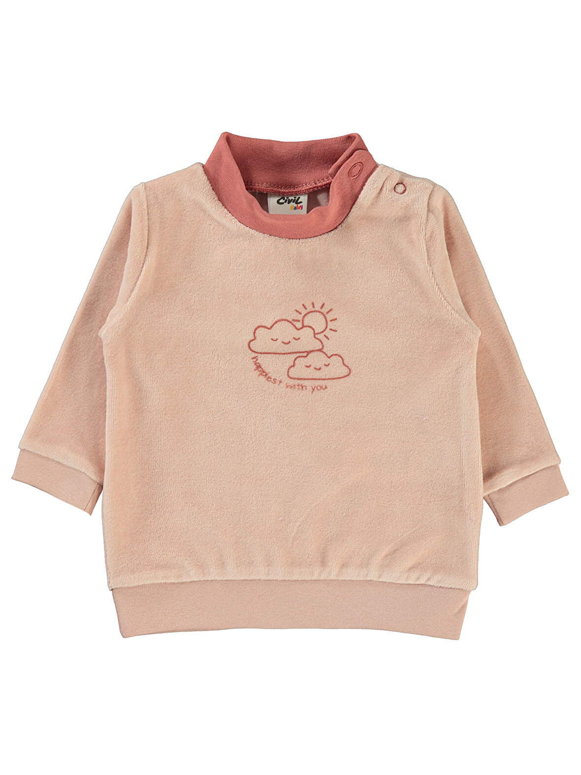 Civil Baby Kız Bebek Sweatshirt 6-18 Ay Pudra