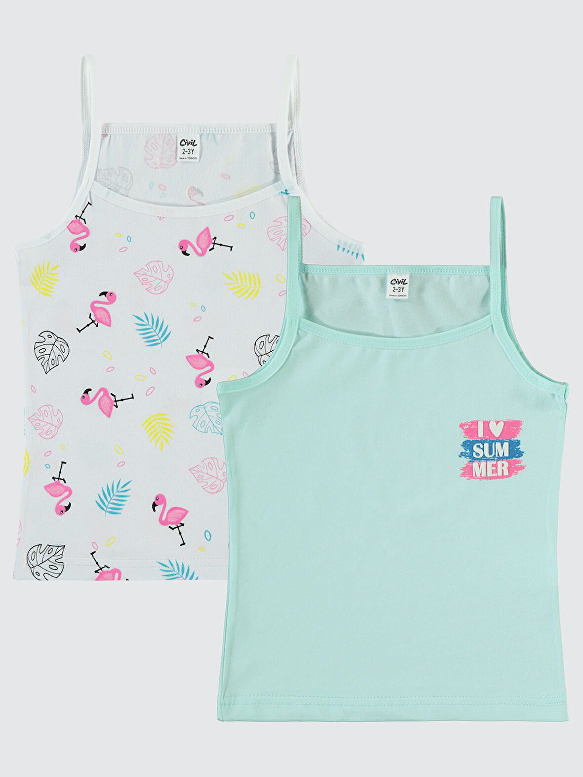 Civil Girls Kız Çocuk 2'li Atlet Set 2-10 Yaş Mint