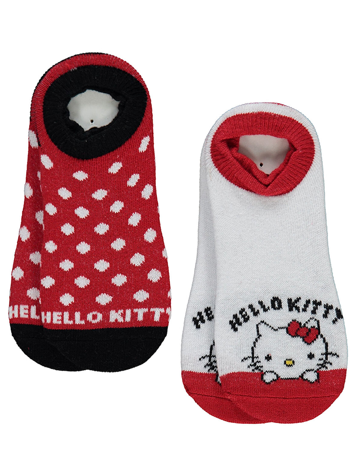 Hello Kitty Kız Çocuk 2'li Babet Çorap 2-12 Yaş Kımızı