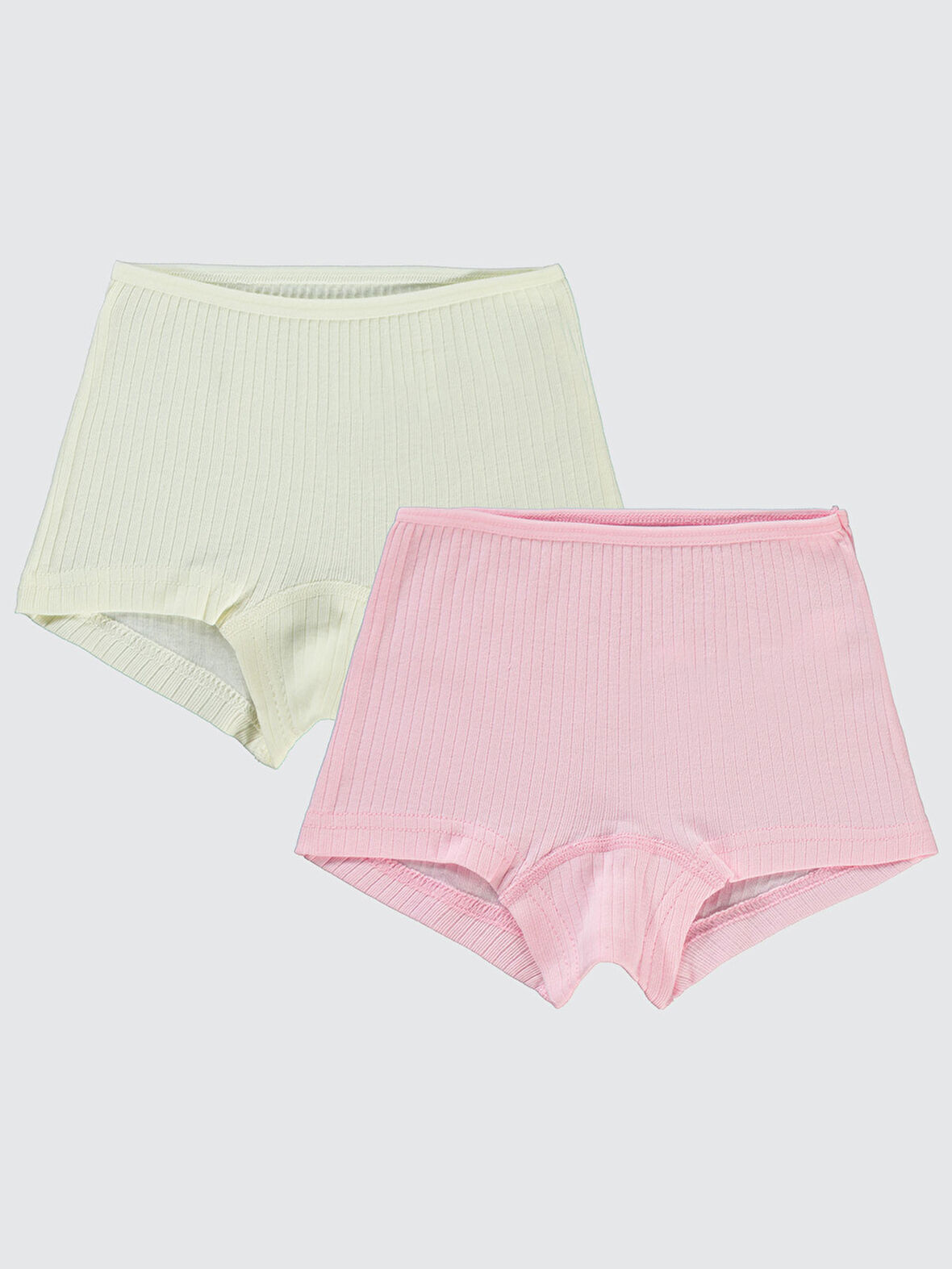 Civil Girls Kız Çocuk 2'li Boxer 2-10 Yaş Ekru-Pembe