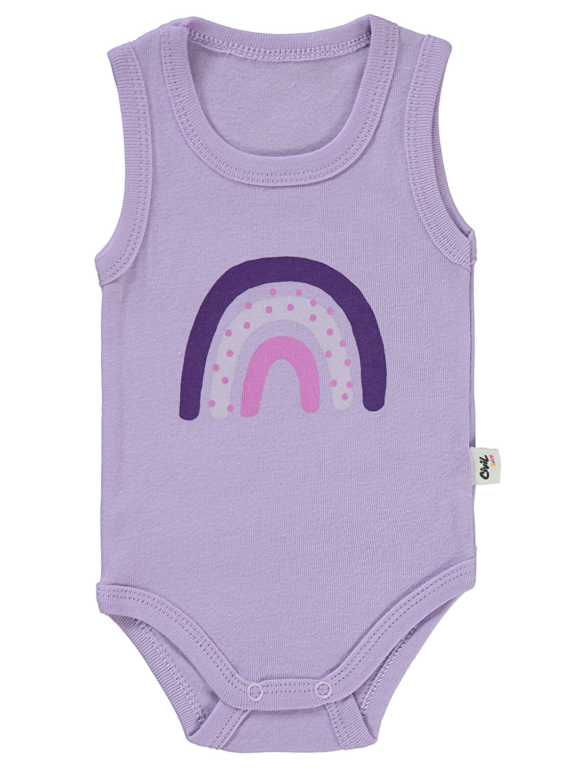 Civil Baby Kız Bebek Çıtçıtlı Badi 1-36 Ay Lila
