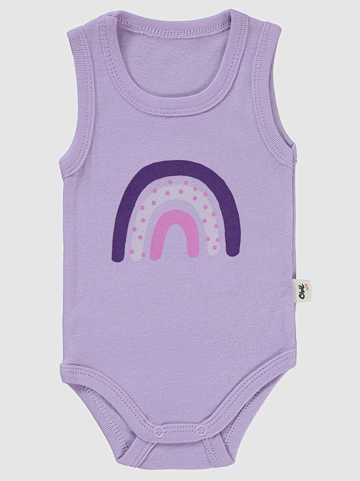 Civil Baby Kız Bebek Çıtçıtlı Badi 1-36 Ay Lila