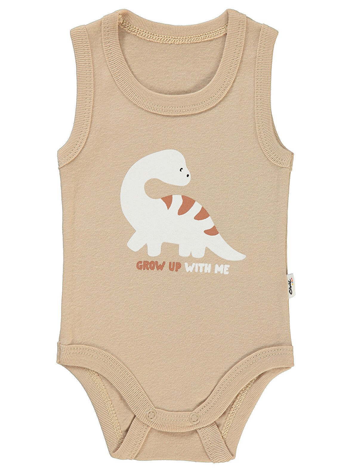 Civil Baby Erkek Bebek Çıtçıtlı Badi 1-36 Ay Sütlü Kahve