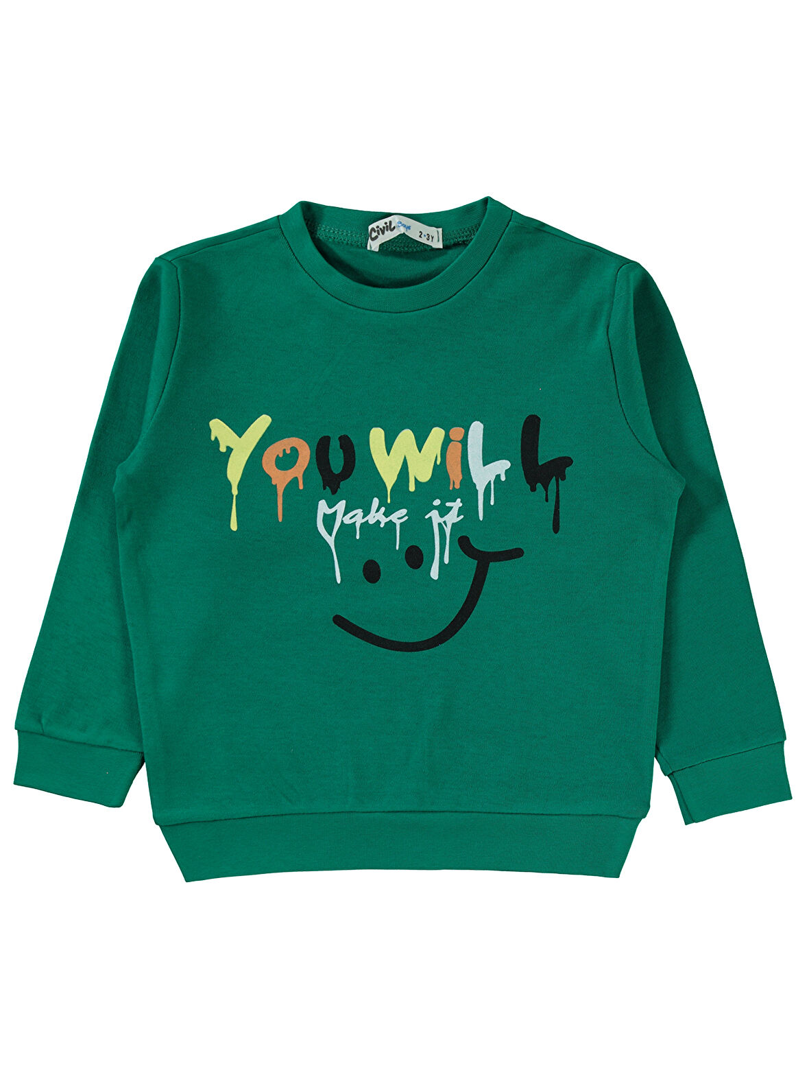 Civil Boys Erkek Çocuk Sweatshirt 2-5 Yaş Çam Yeşili 