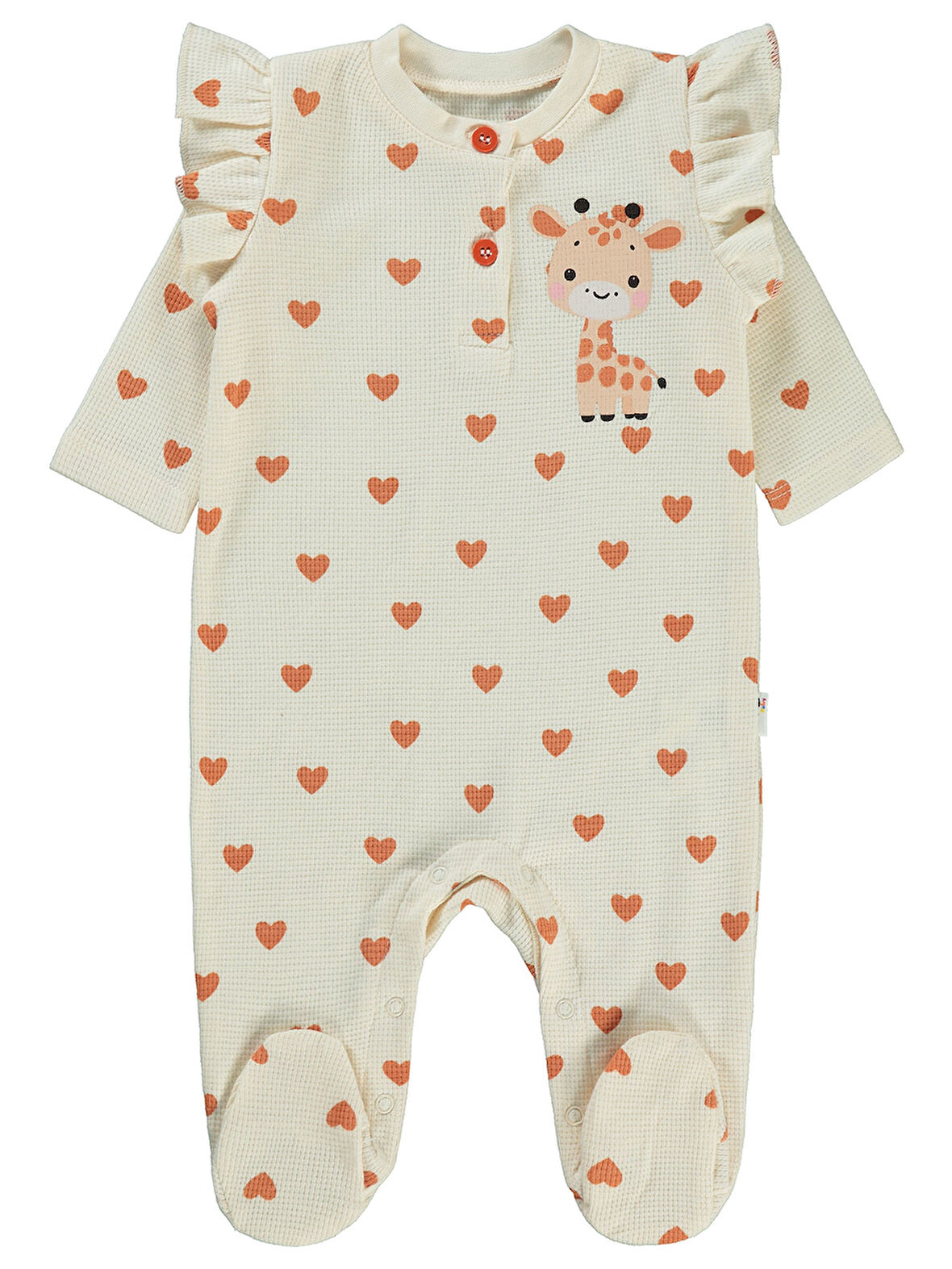 Civil Baby Kız Bebek Patikli Tulum 1-6 Ay FilDişi