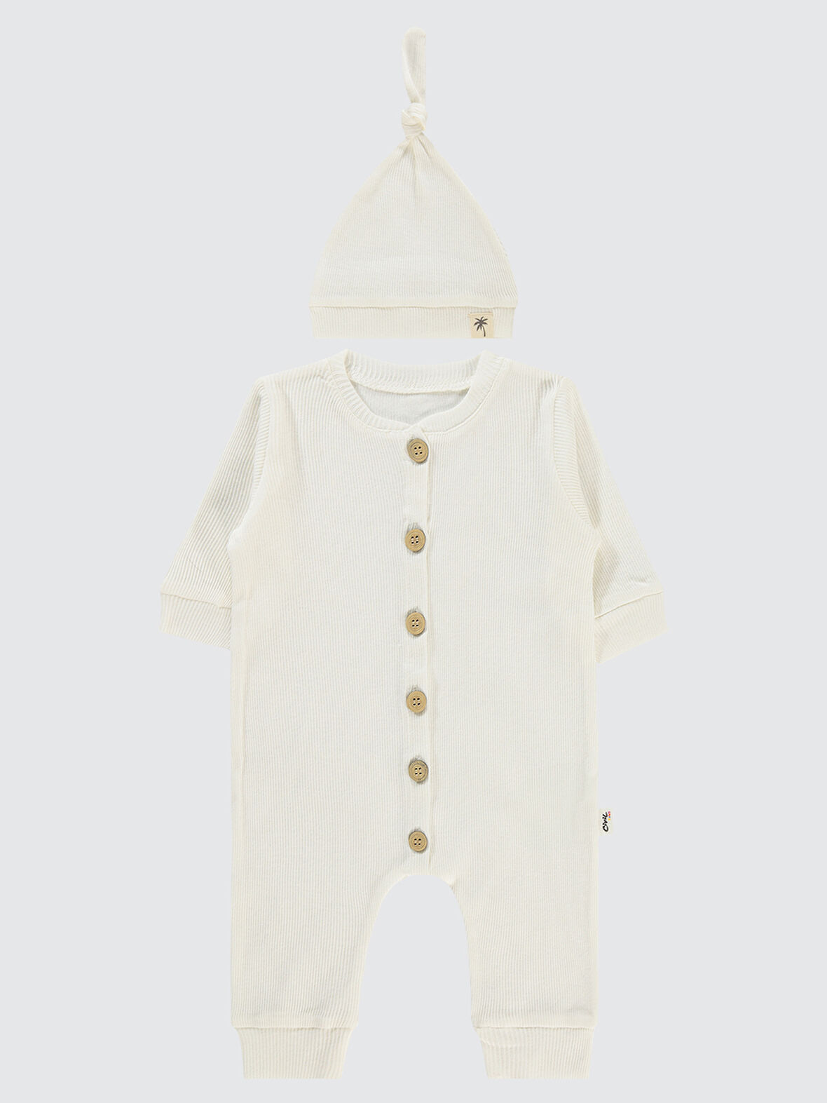 Civil Baby Bebek Patiksiz Tulum 1-6 Ay Ekru