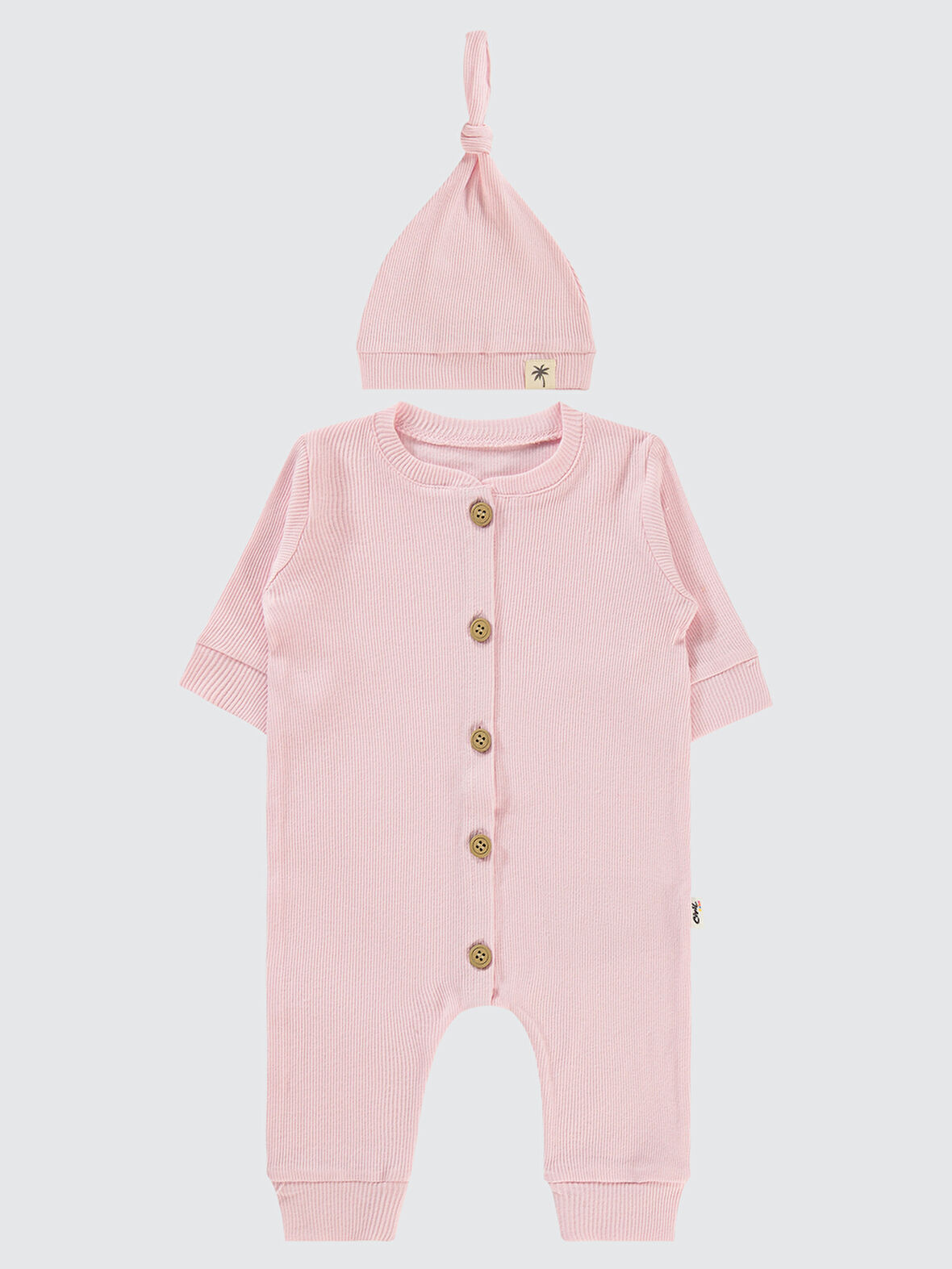 Civil Baby Bebek Patiksiz Tulum 1-6 Ay Pembe