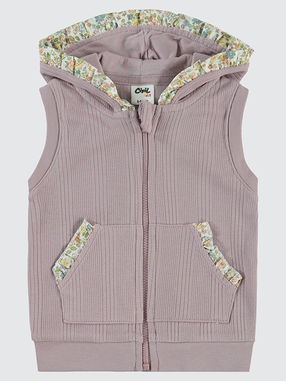 Civil Baby Kız Bebek Yelek 6-18 Ay Soft Lila