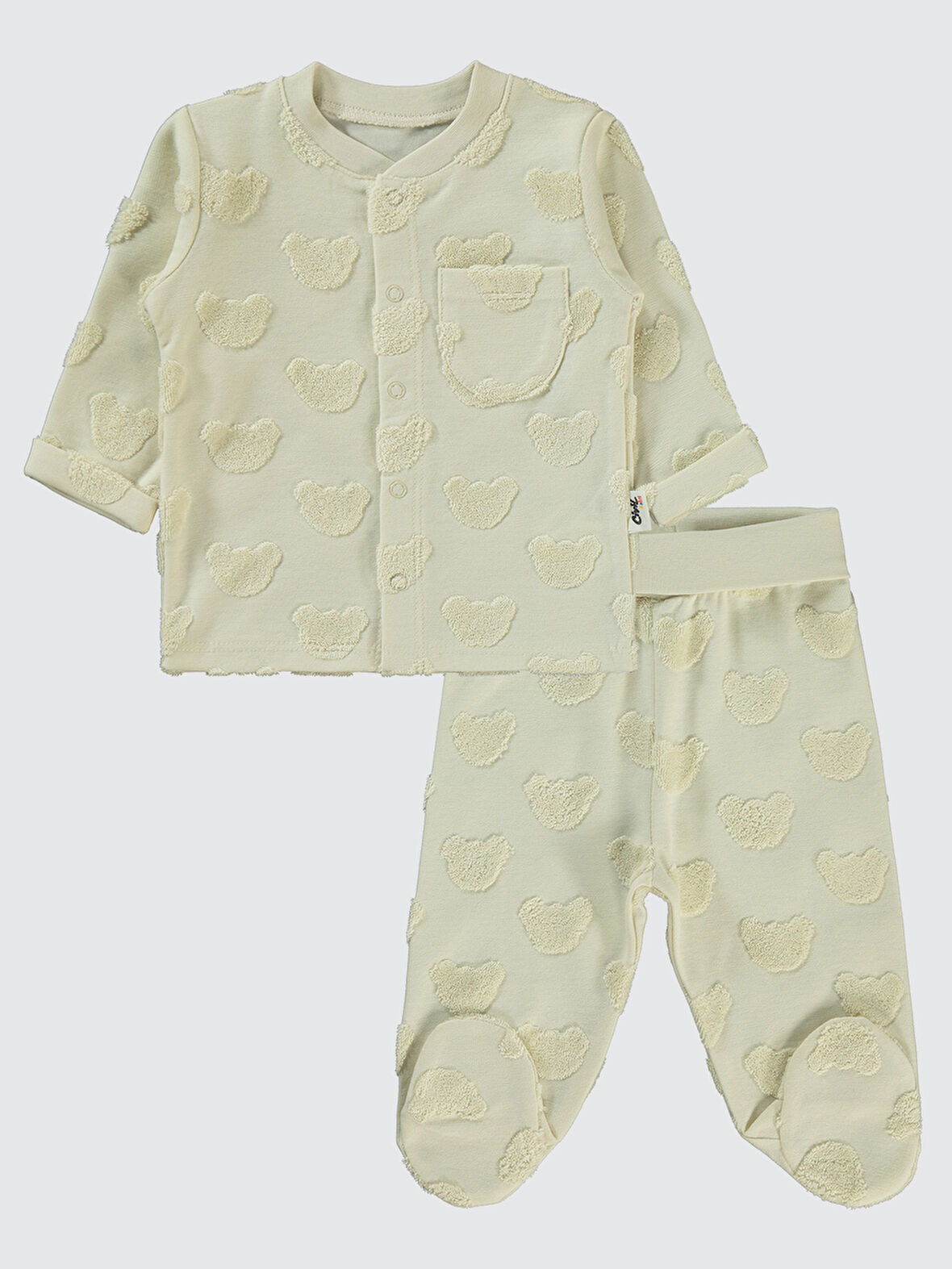 Civil Baby Erkek Bebek Pijama Takımı 1-6 Ay Taş Rengi