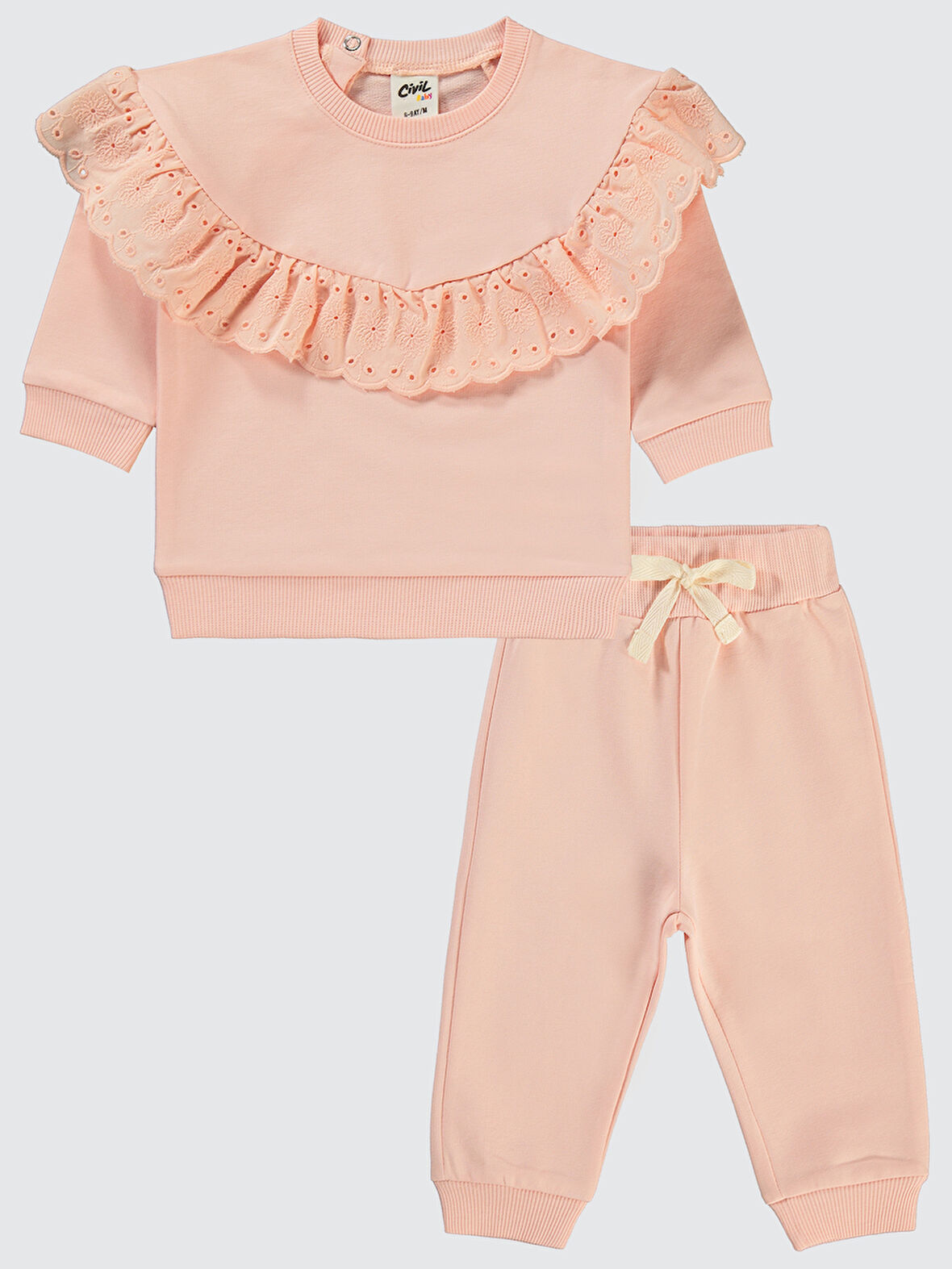 Civil Baby Kız Bebek Takım 6-18 Ay Pudra