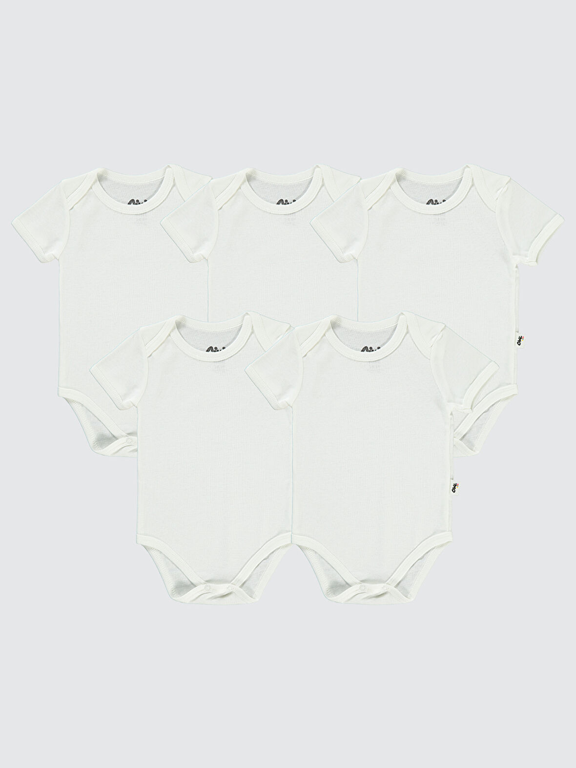 Civil Baby Bebek 5'li Çıtçıtlı Badi 0-1 Ay Beyaz