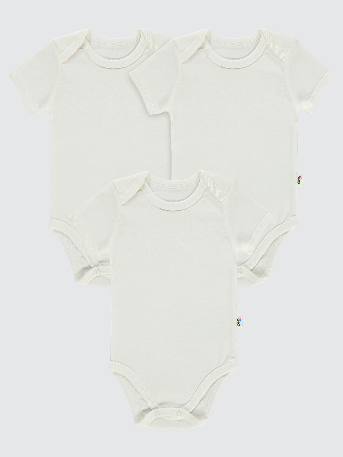 Civil Baby Bebek 3'lü Çıtçıtlı Badi 0-1 Ay Beyaz