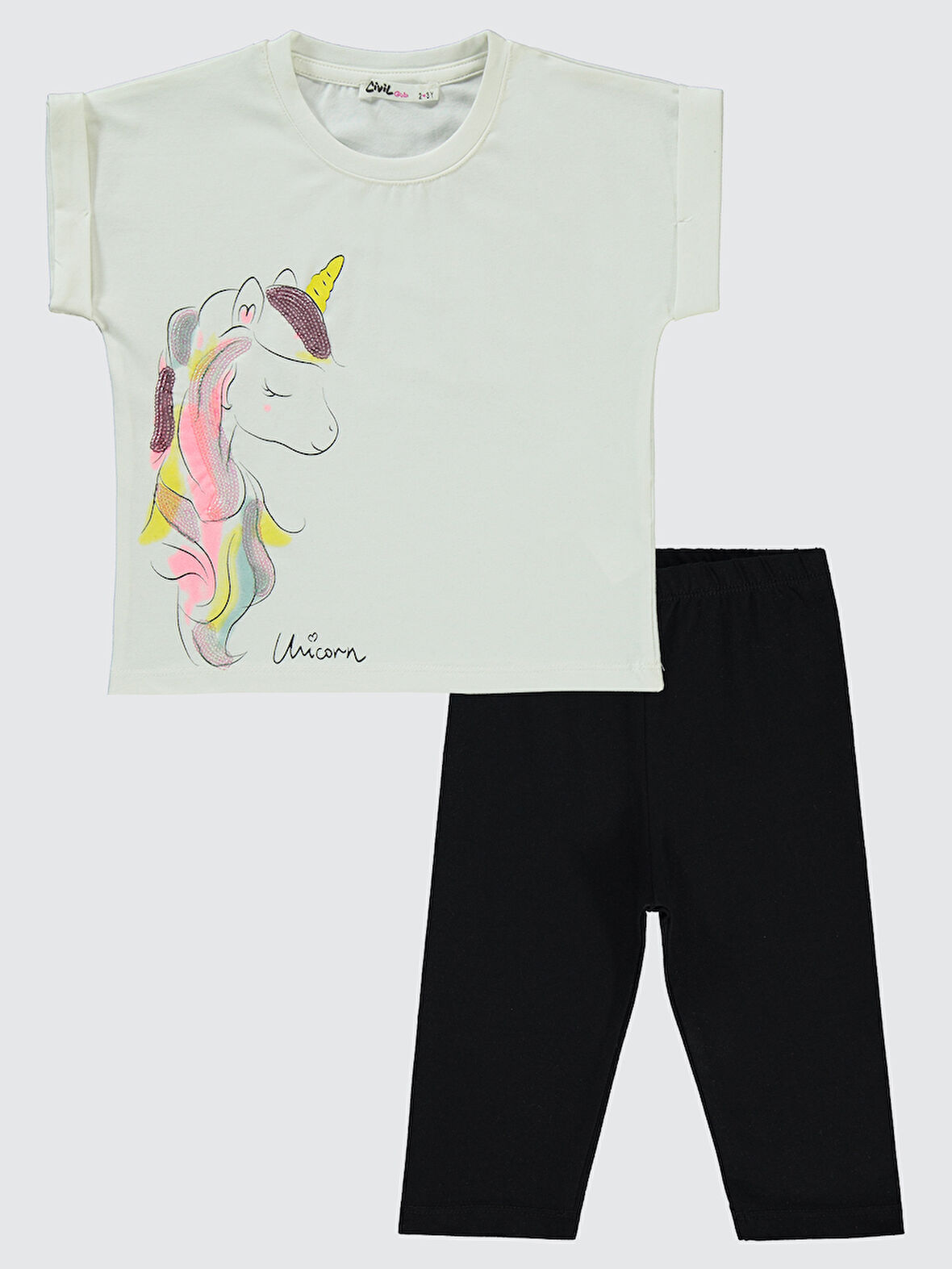 Civil Girls Kız Çocuk Takım 2-5 Yaş Ekru