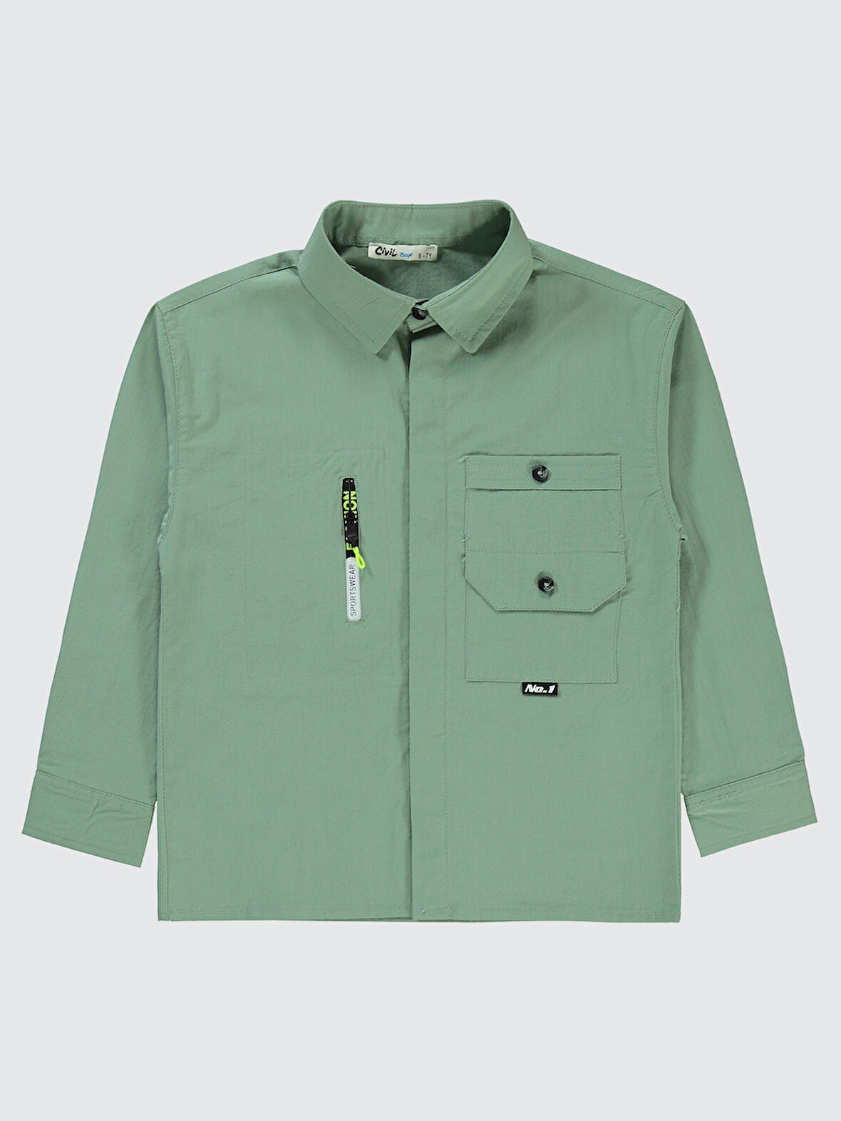 Civil Boys Erkek Çocuk Gömlek 10-13 Yaş Soft Haki
