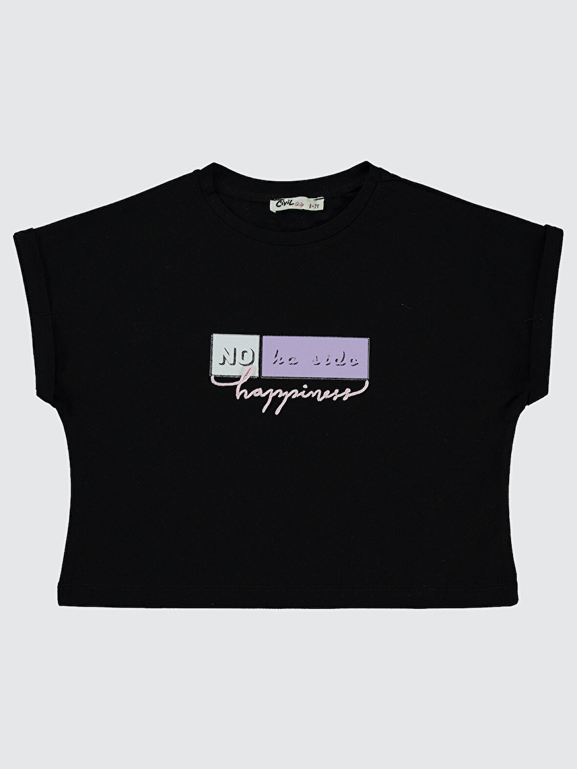 Civil Girls Kız Çocuk Tişört 6-9 Yaş Siyah