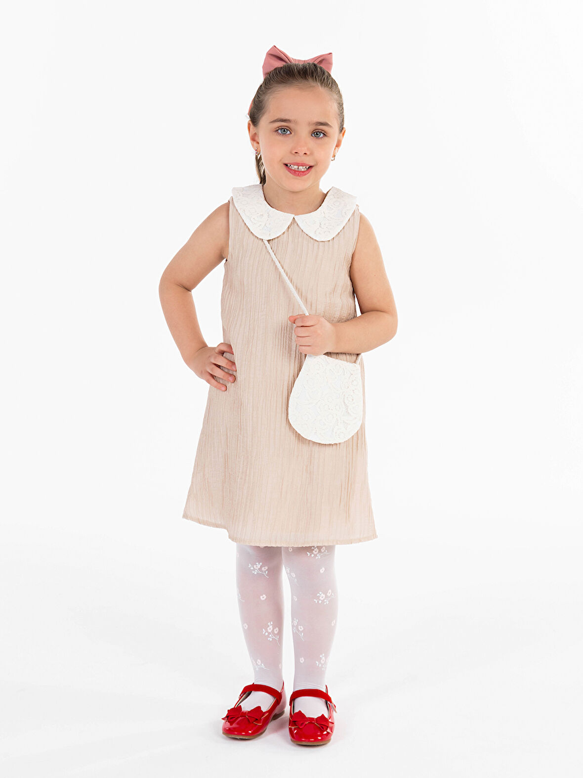 Civil Girls Kız Çocuk Elbise 2-5 Yaş Bej
