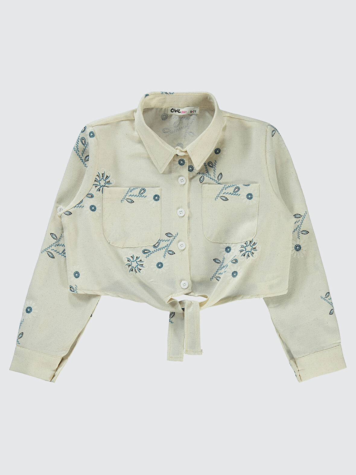 Civil Girls Kız Çocuk Gömlek 6-9 Yaş Turkuaz