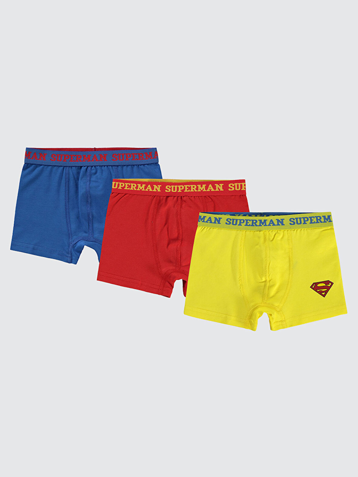 Süperman Erkek Çocuk 3'lü Boxer Set 2-10 Yaş Sarı