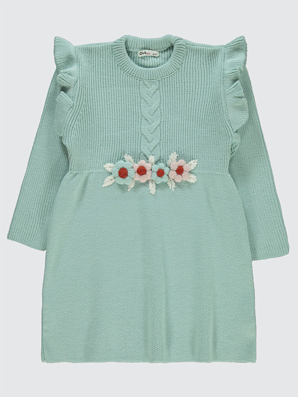 Civil Girls Kız Çocuk Elbise 6-9 Yaş Çağla Yeşili