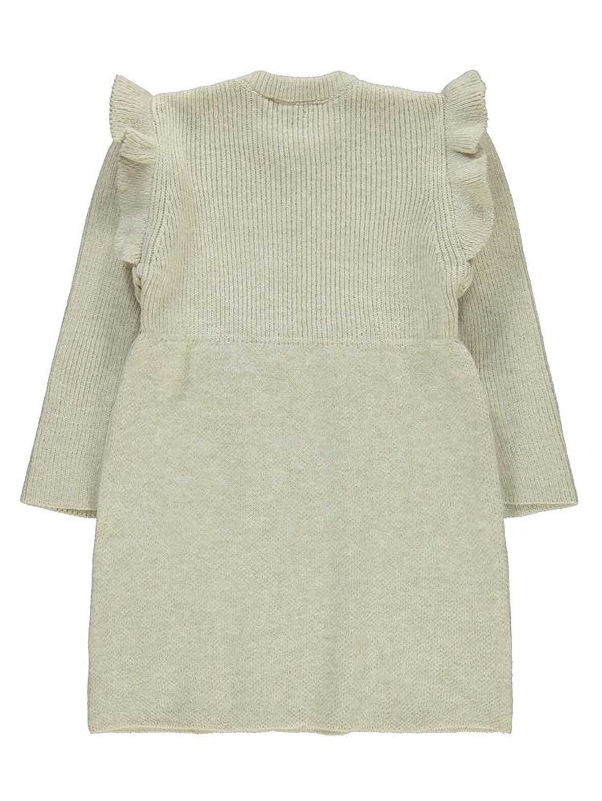 Civil Girls Kol Fırfırlı 6-9 Yaş Elbise - Bej9-10 Yaş