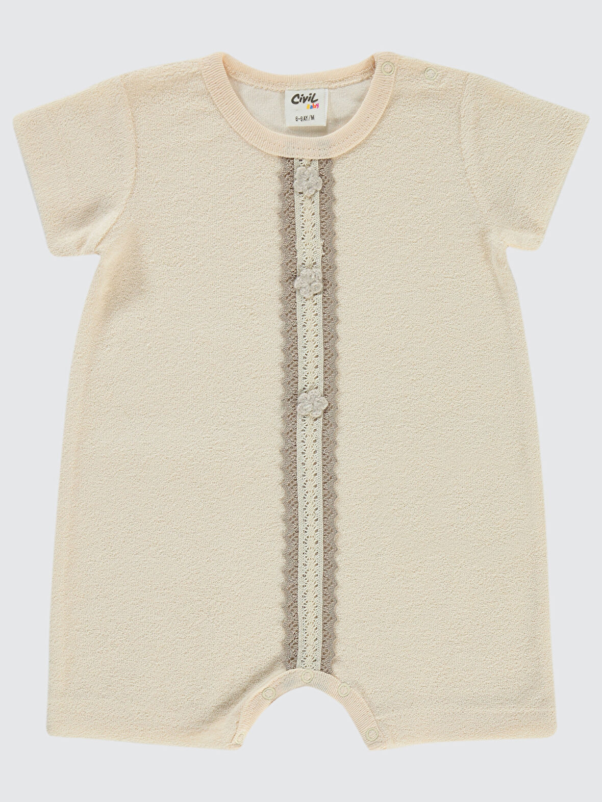 Civil Baby Kız Bebek Patiksiz Tulum 6-18 Ay Somon