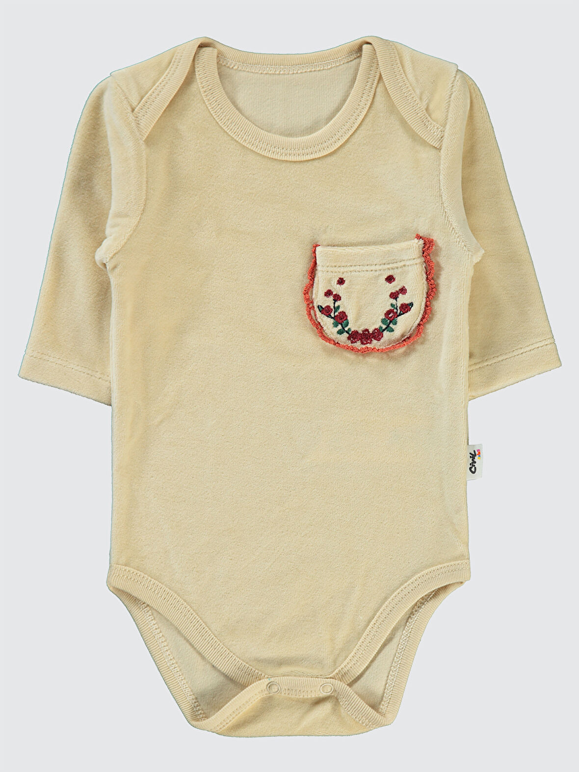 Civil Baby Kız Bebek Çıtçıtlı Badi 1-18 Ay Sütlü Kahve