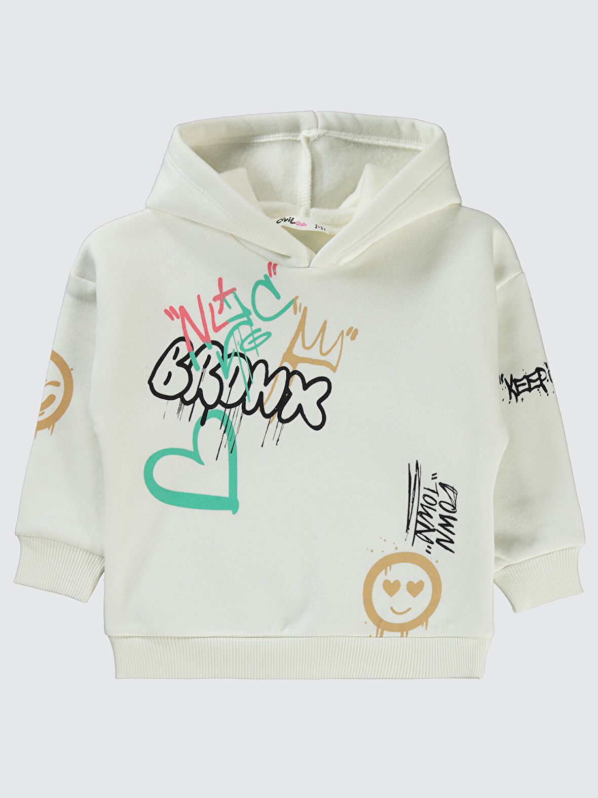 Civil Girls Kız Çocuk Sweatshirt 2-5 Yaş Ekru